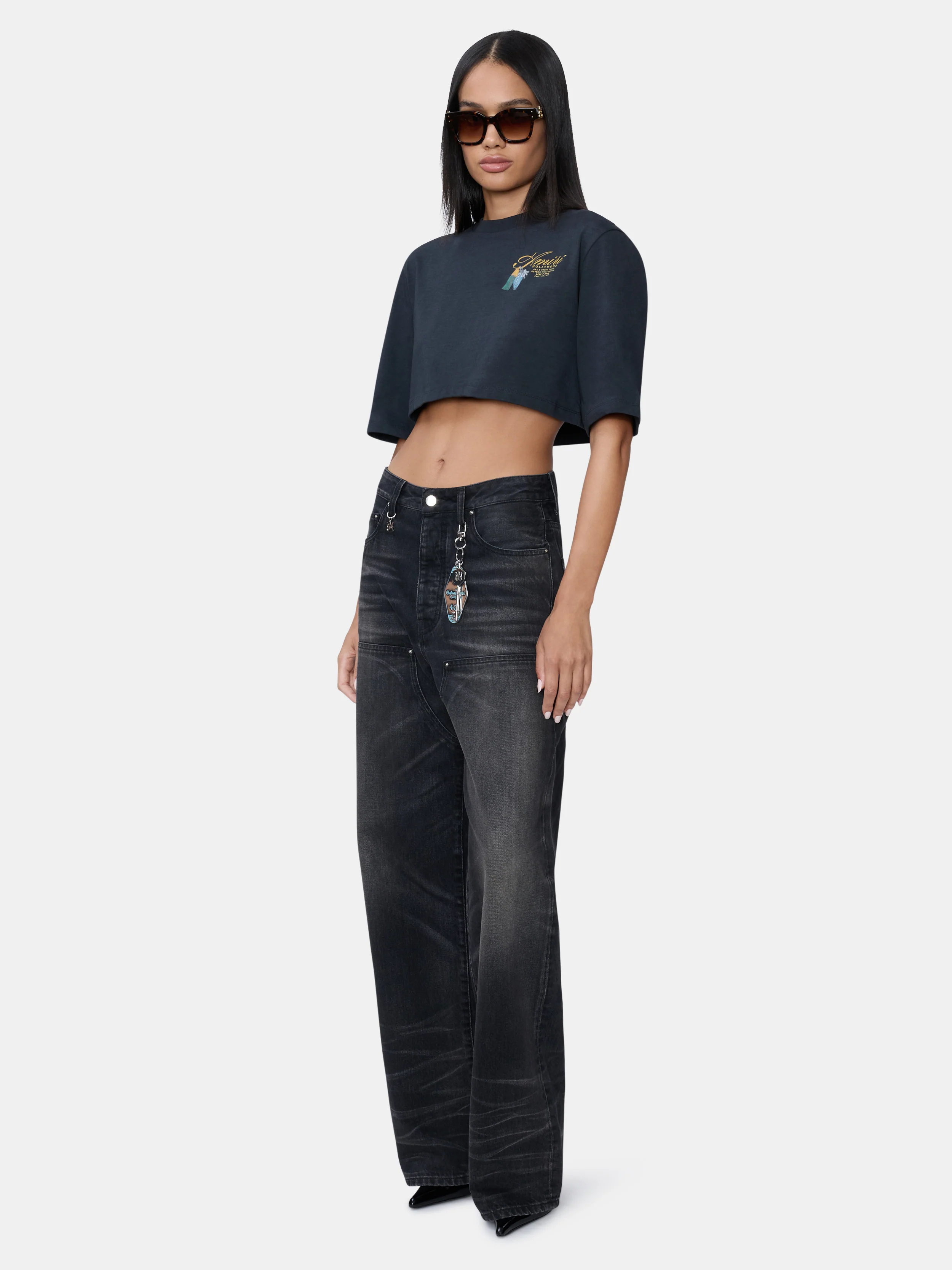 WOMEN - WOMEN'S CHATEAU KEYS CROPPED TEE - Black
