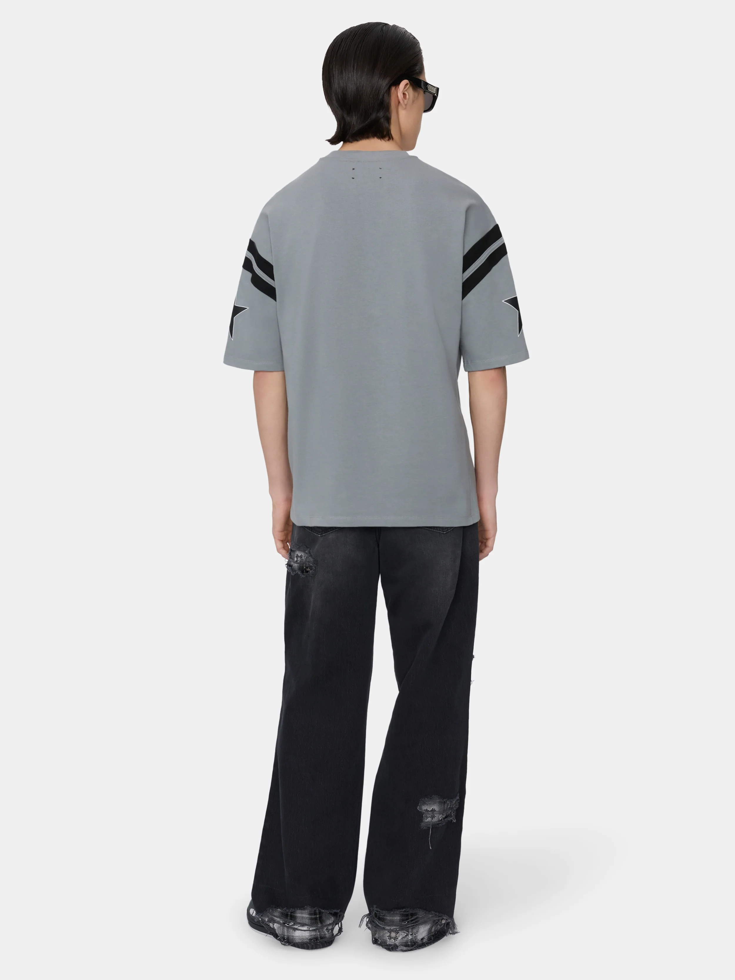 FLANNEL REPAIR BAGGY JEAN - STEEL BLACK