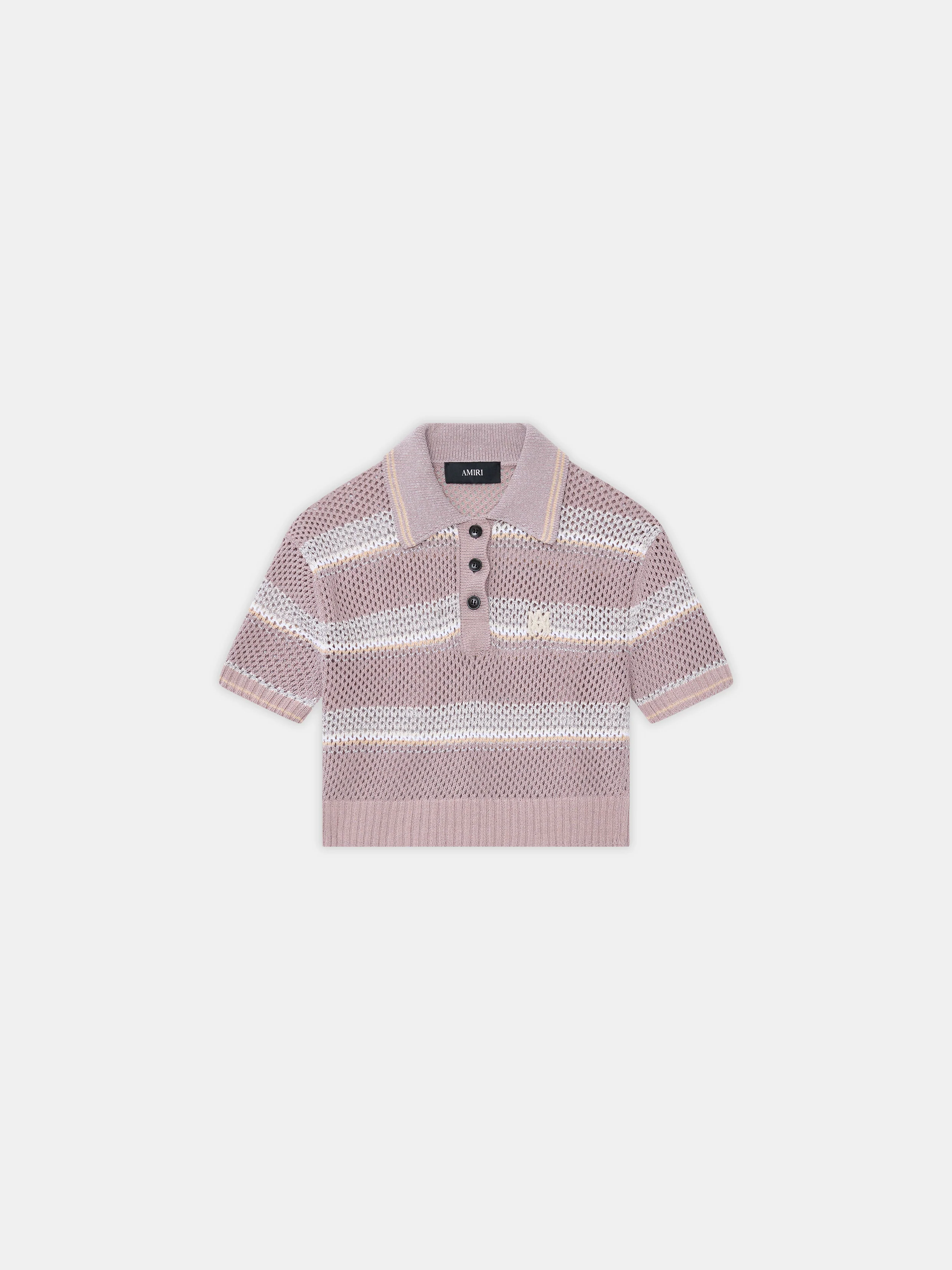 WOMEN - WOMEN'S MA STRIPE CROCHET POLO - Dusk