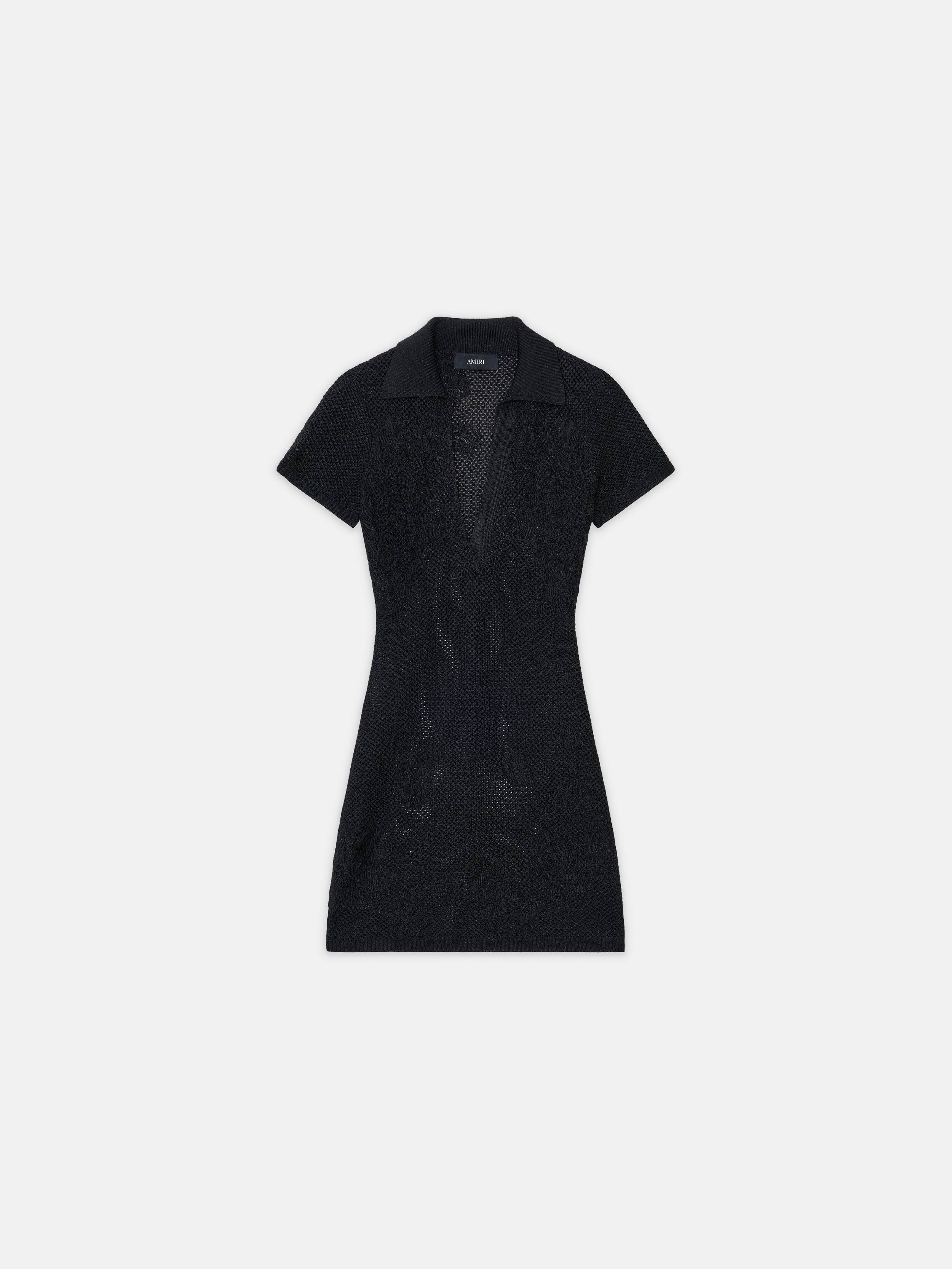 5191-women-women-s-floral-crochet-polo-mini-dress-black-1.jpg WOMEN - WOMEN'S FLORAL CROCHET POLO MINI DRESS - Black