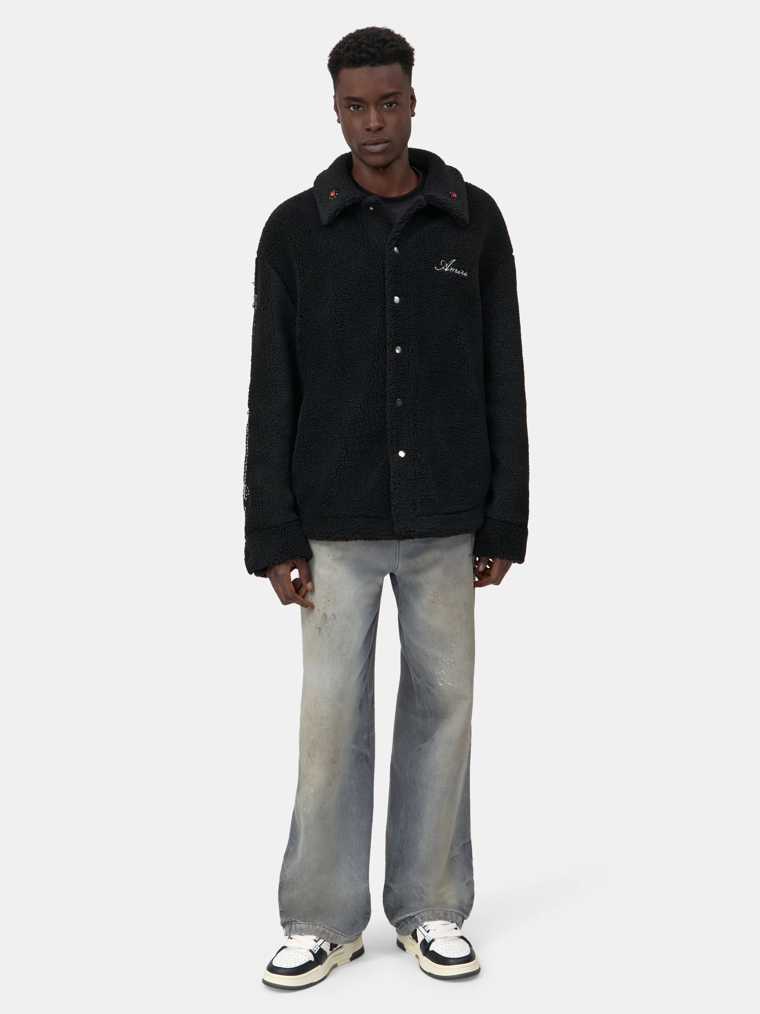 BONES STUDDED OVERSHIRT - Black