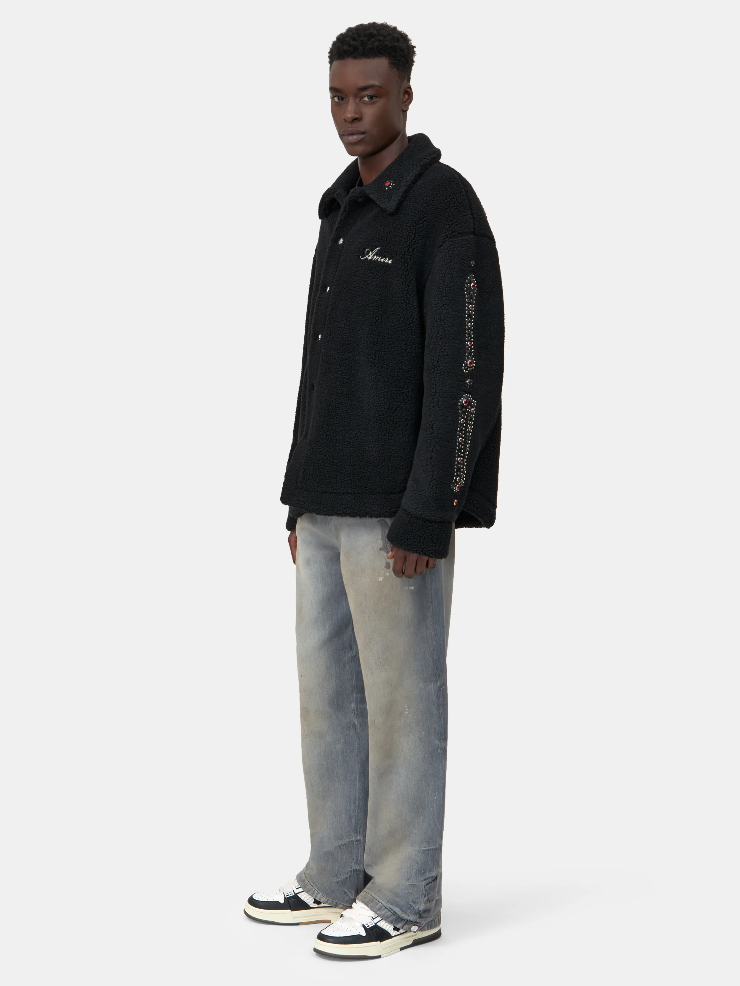 BONES STUDDED OVERSHIRT - Black
