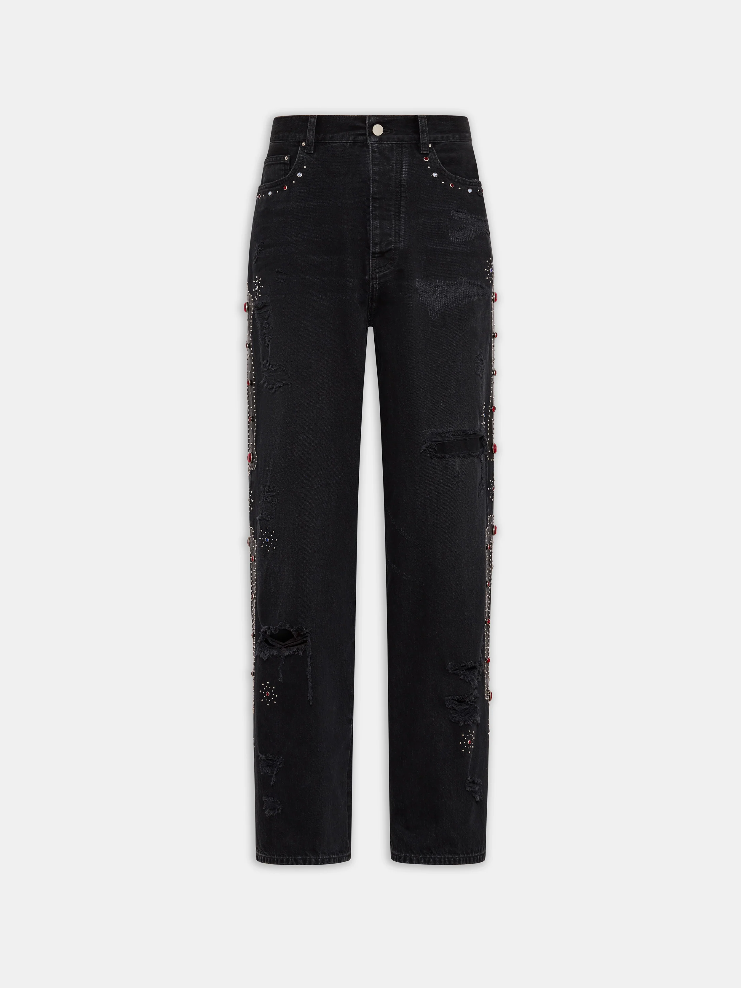 BONES STUDDED BAGGY JEAN - Vintage Black