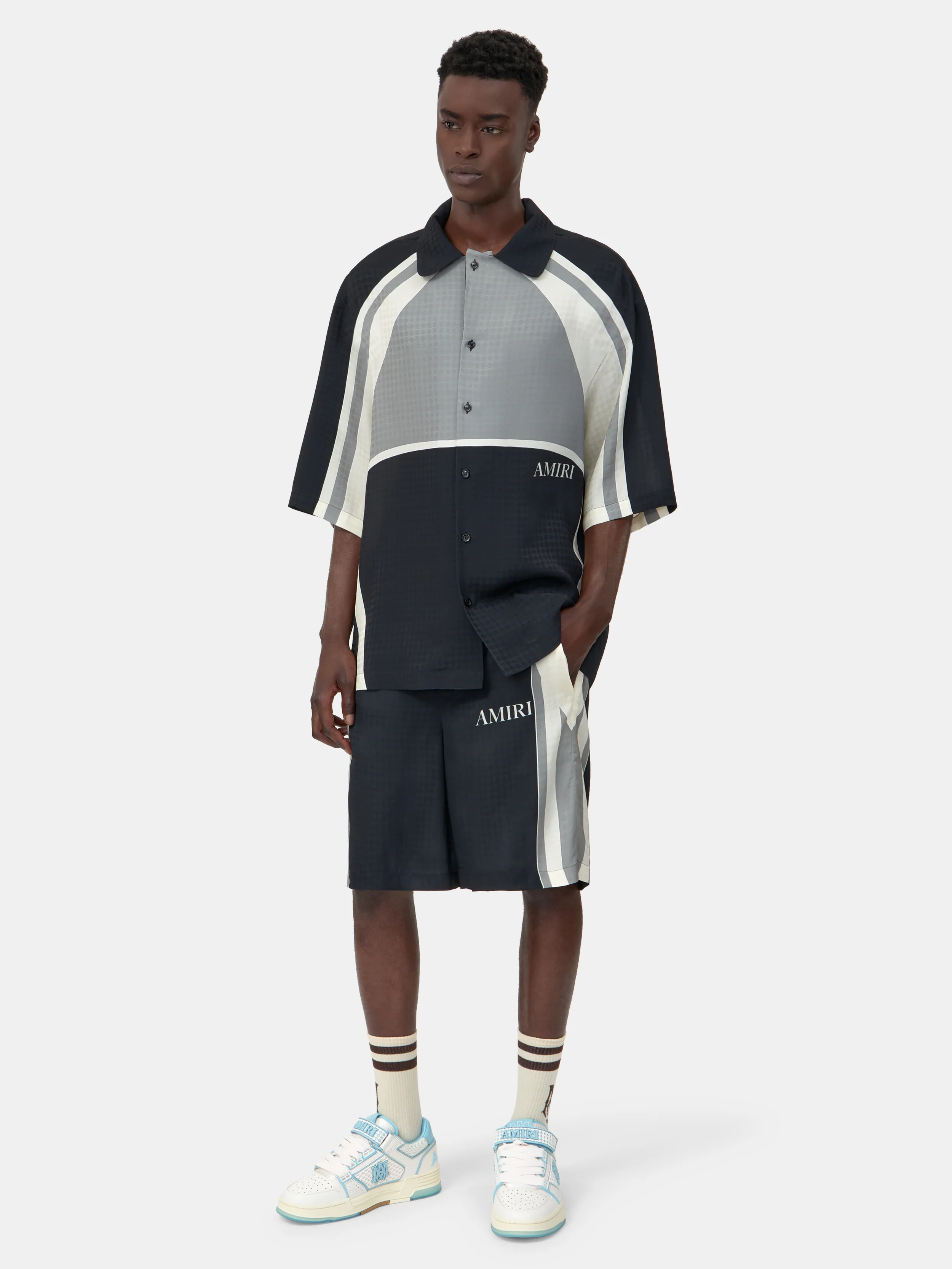 MA QUAD PANEL OVERSIZED CAMP SHIRT - Black