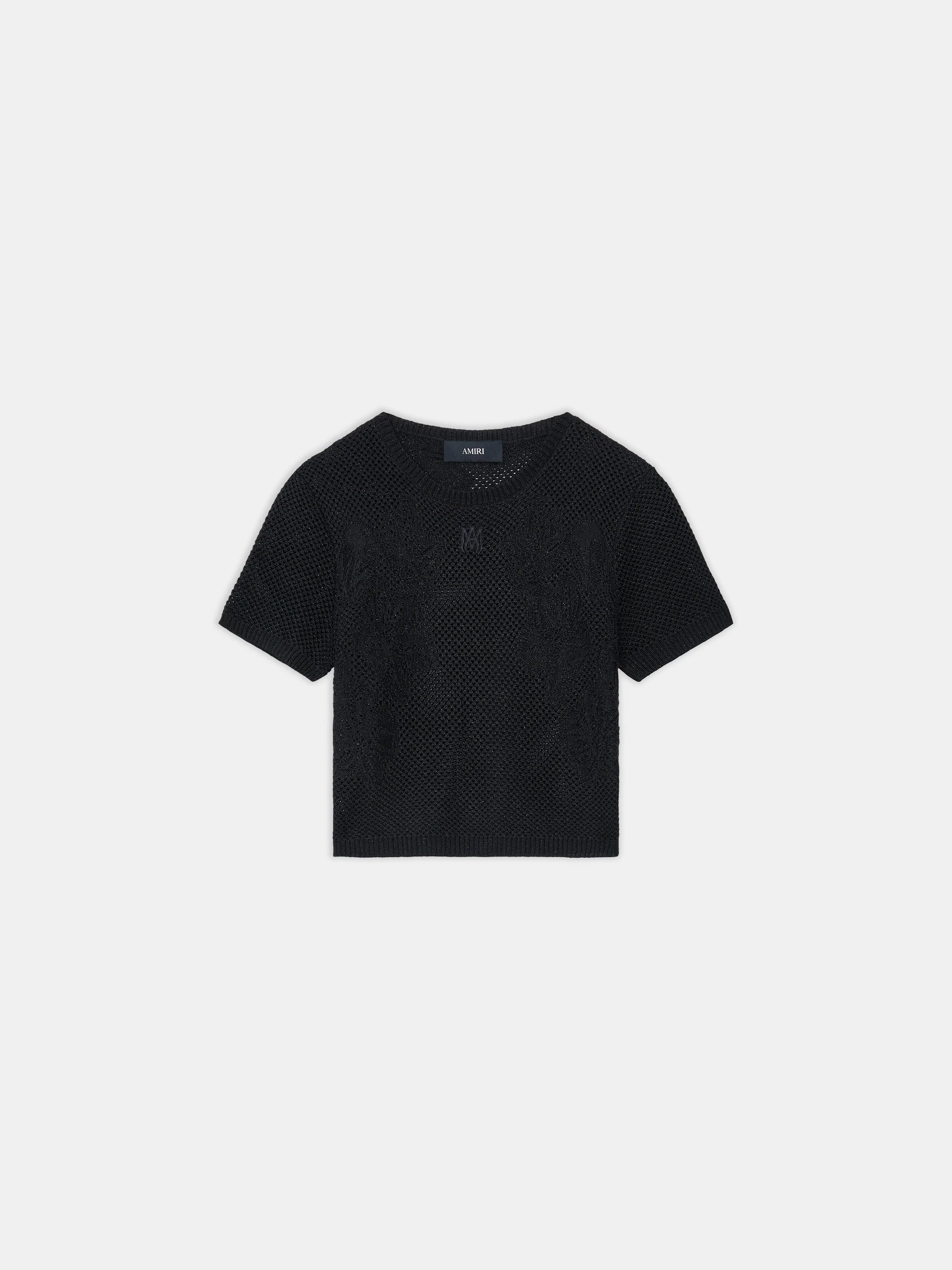 WOMEN - WOMEN'S FLORAL CROCHET TEE - Black
