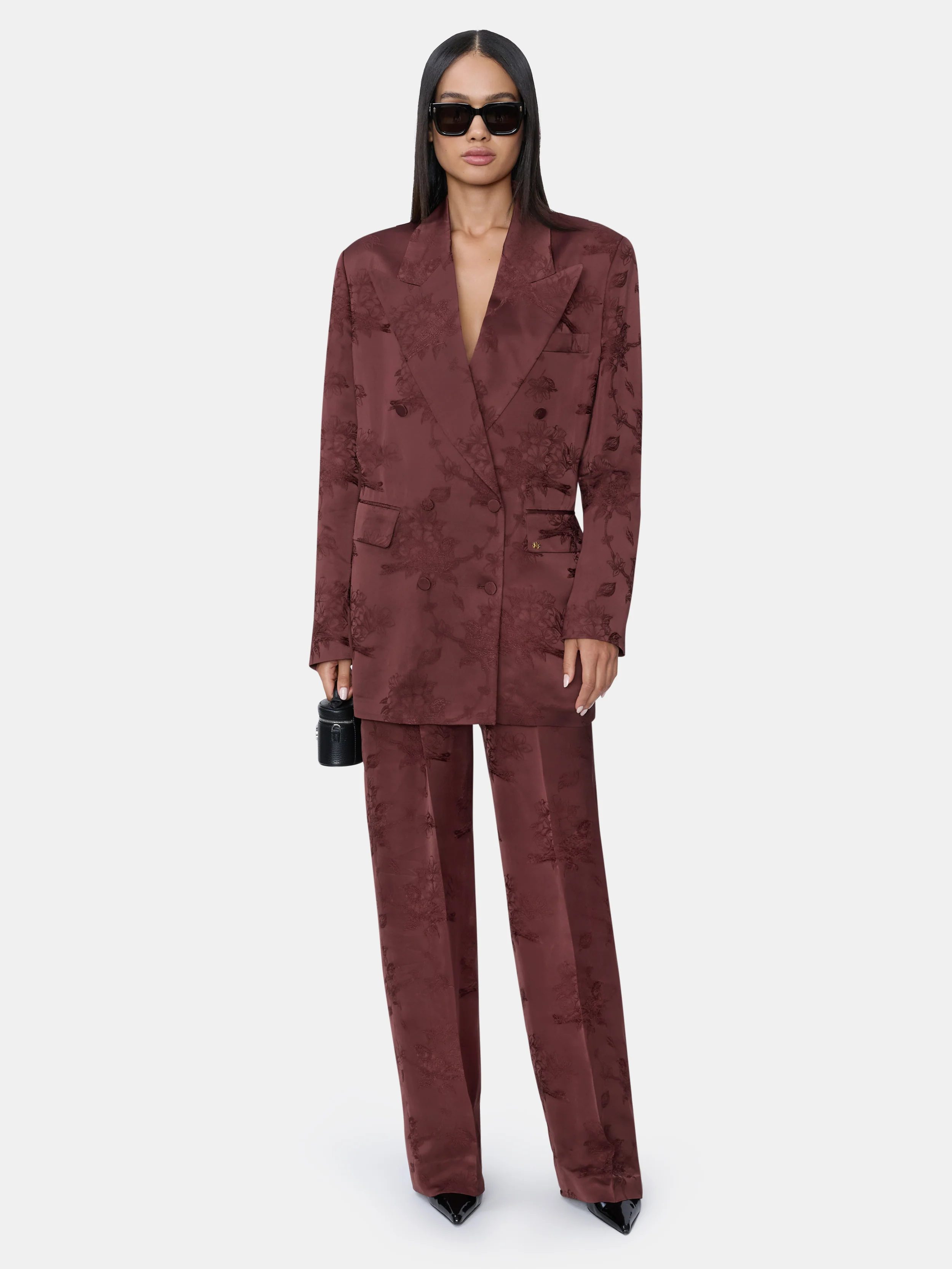 WOMEN - WOMEN'S FLORAL DOUBLE PLEATED PANT - Tobacco