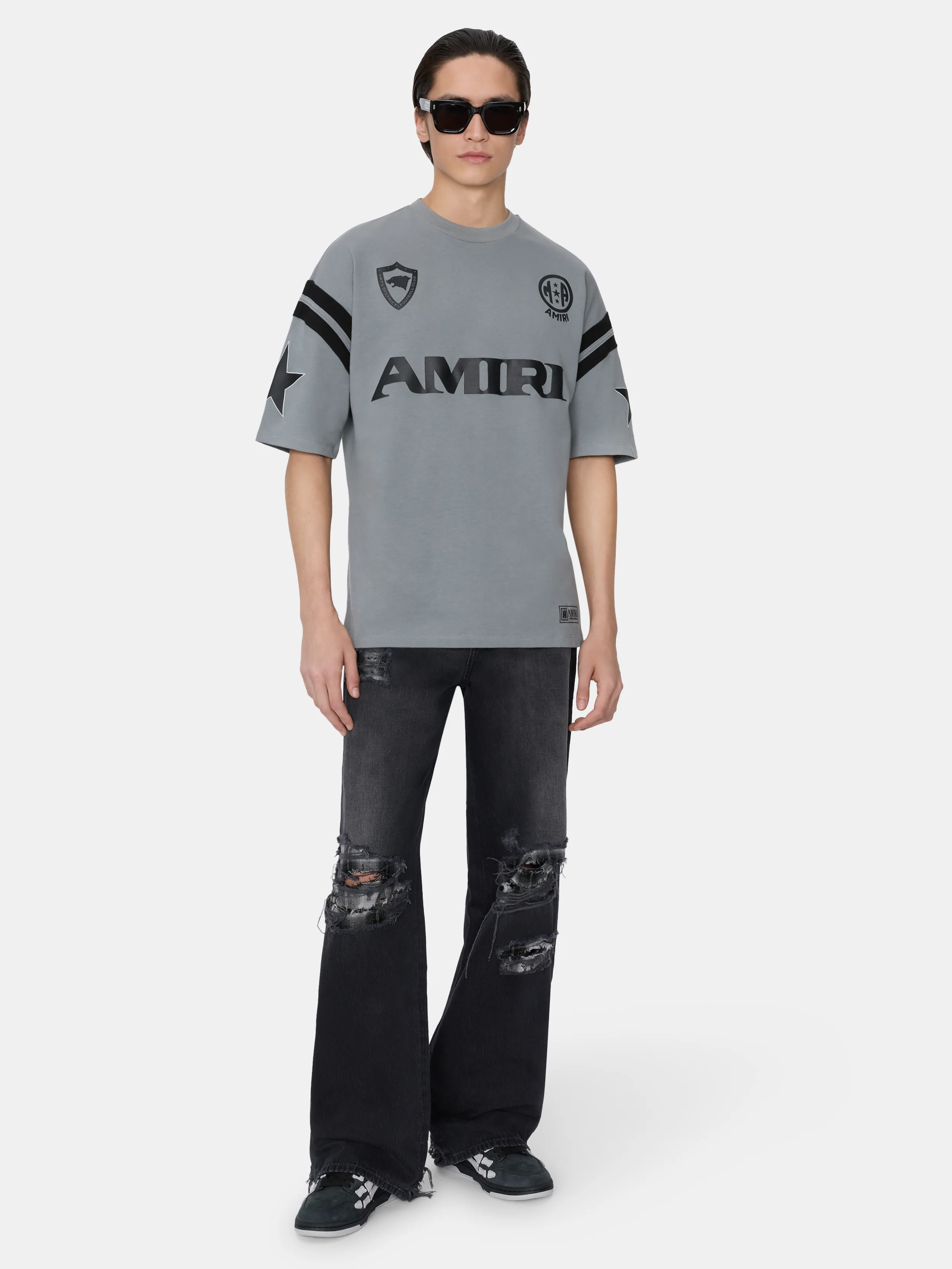 SKATE TEE AMIRI SPORT OVERSIZED TEE - STONE