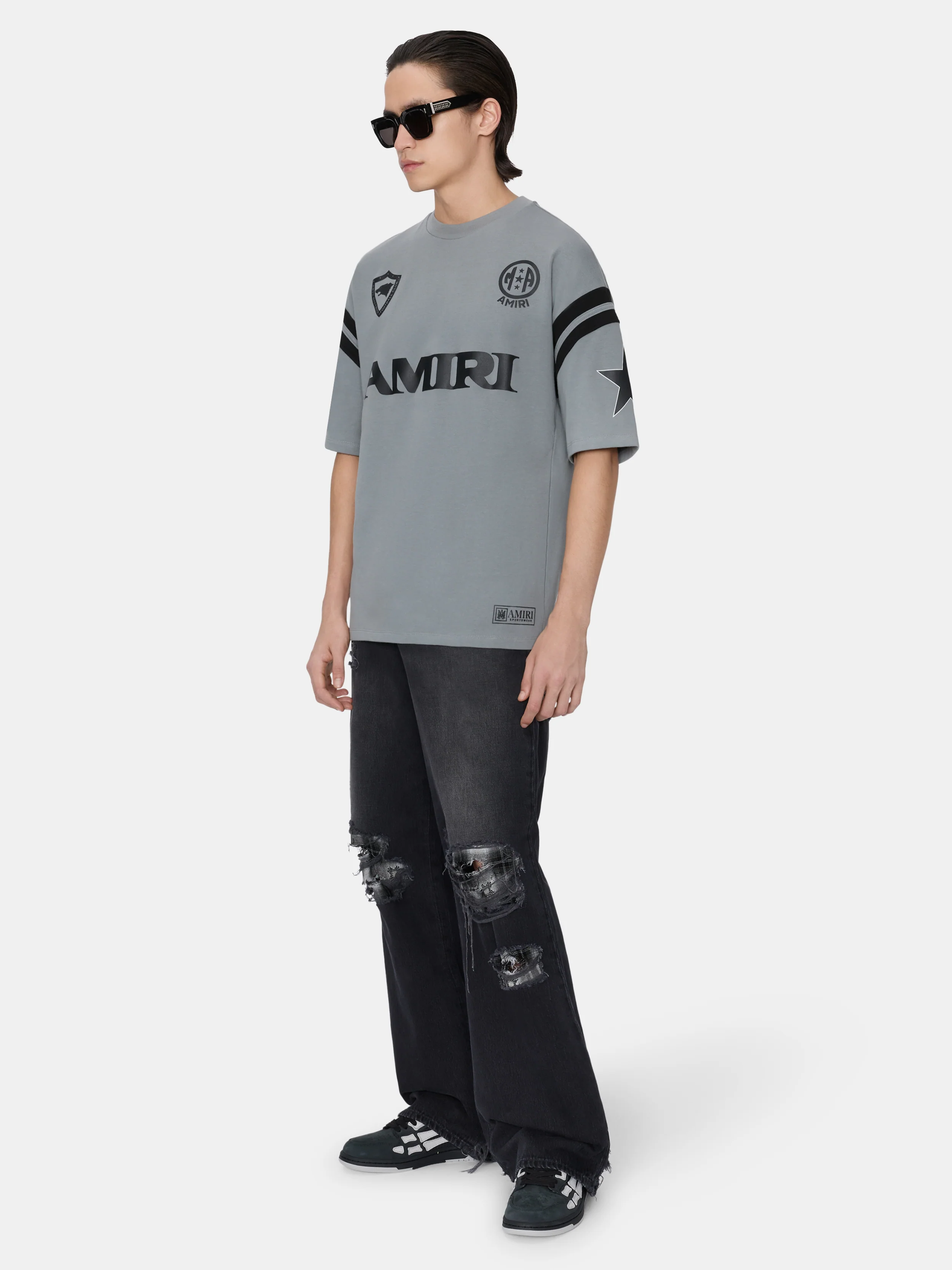 SKATE TEE AMIRI SPORT OVERSIZED TEE - STONE