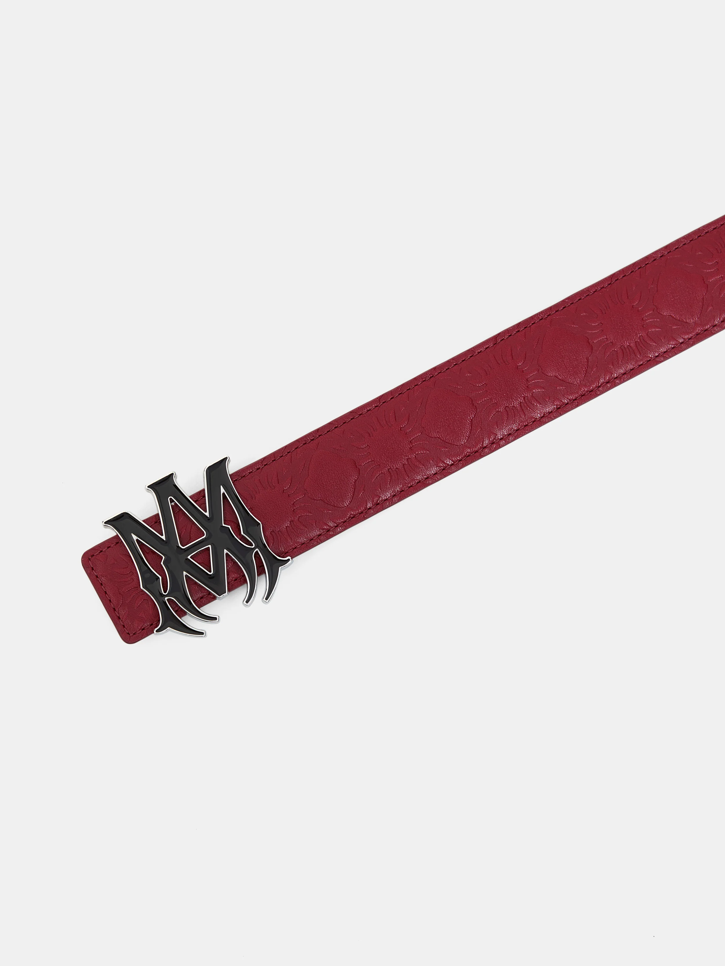 MA QUAD LEATHER 4CM BELT - Red Rose