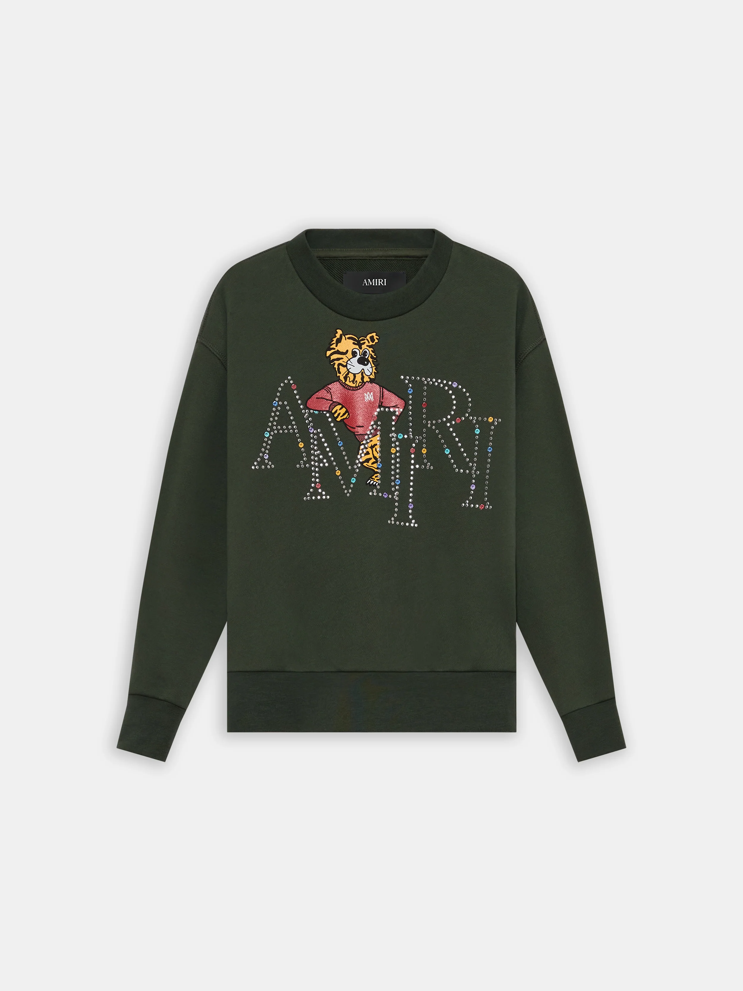 KIDS - KIDS' AMIRI STAGGERED TIGER CREW - Dark Sage