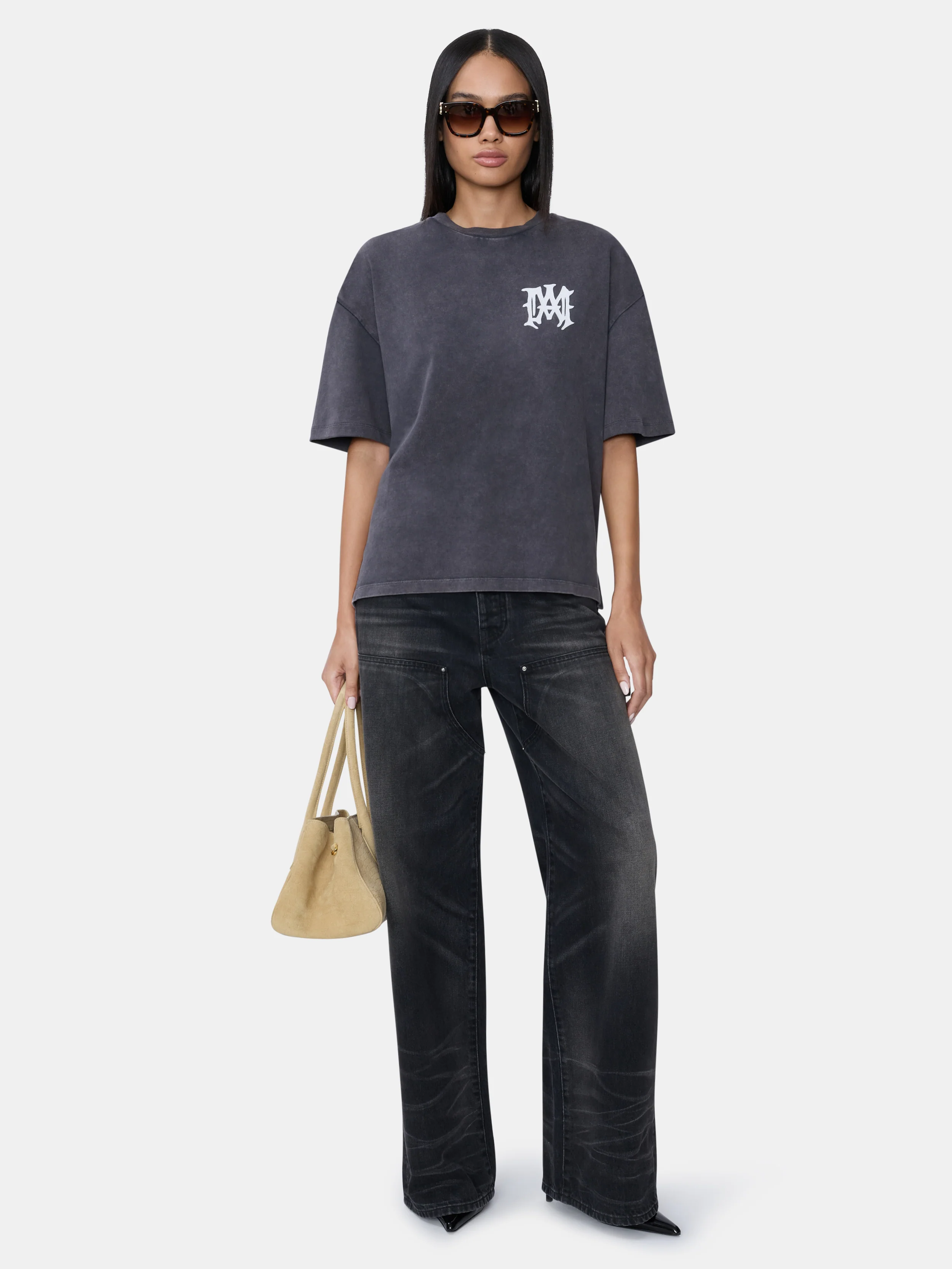 WOMEN - WOMEN'S AMIRI HOLLYWOOD OVERSIZED TEE - Black
