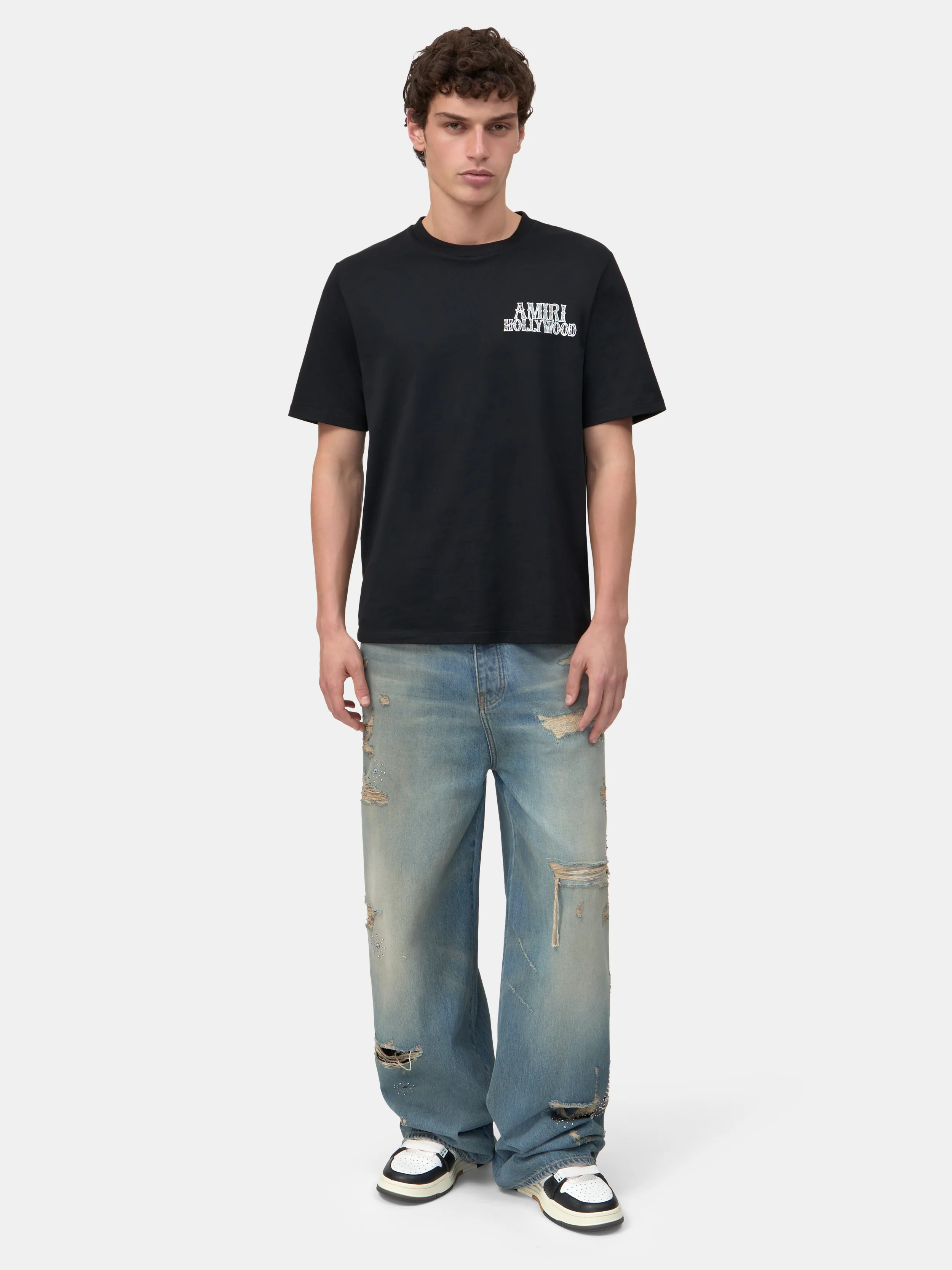 BONES STUDDED BAGGY JEAN - Driftwood Blue