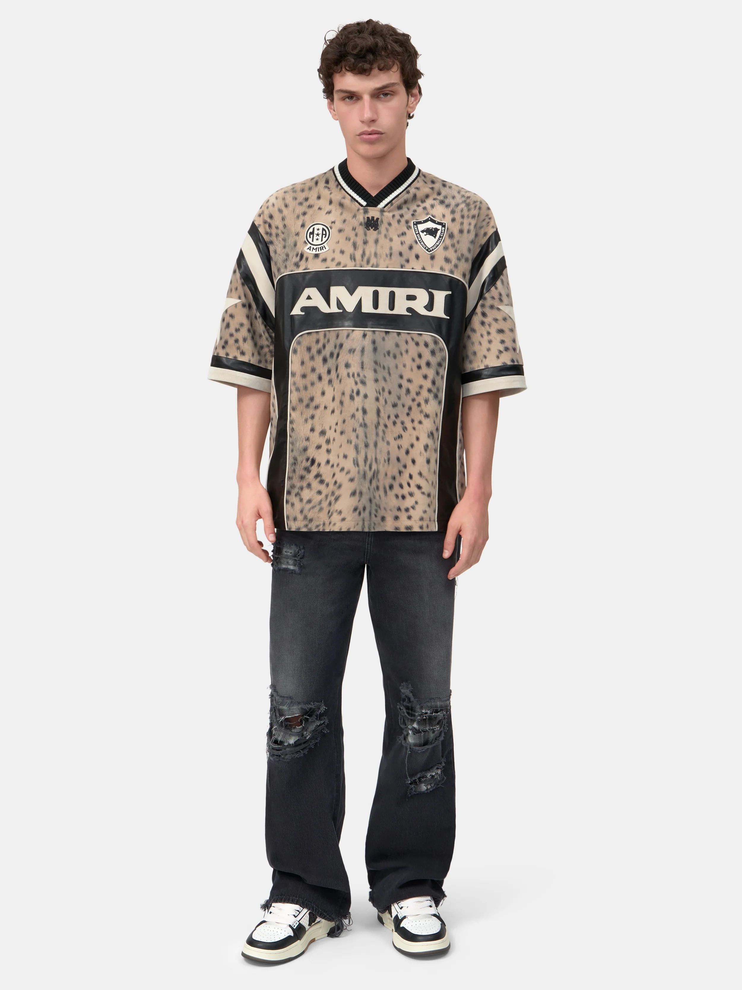 AMIRI SPORT LEATHER JERSEY - Dark Brown