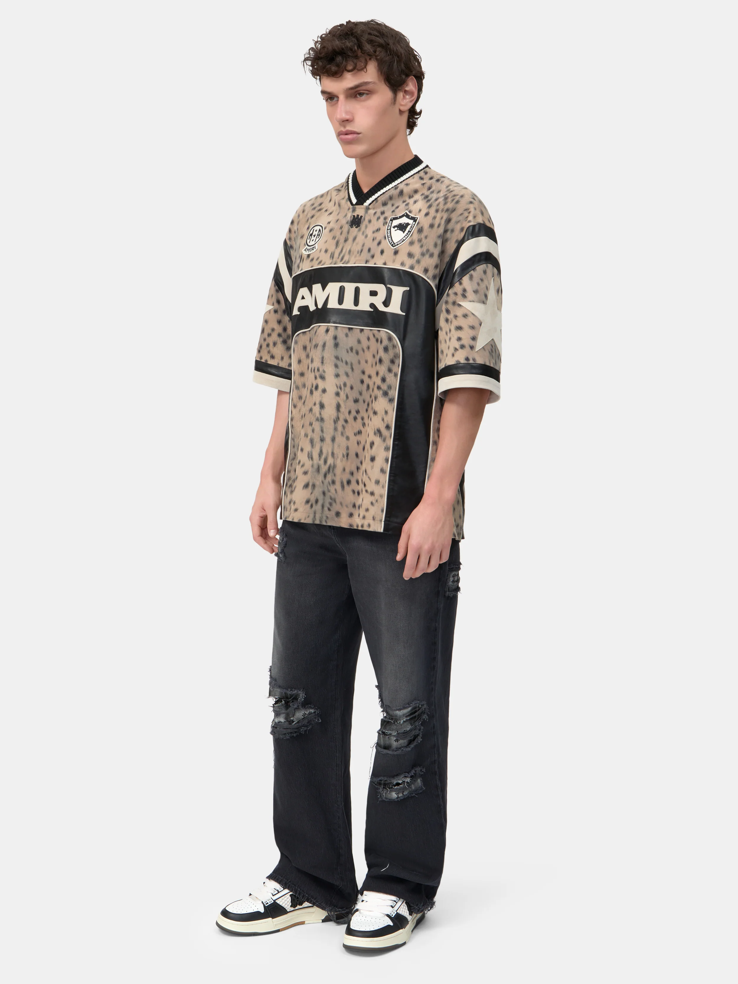 AMIRI SPORT LEATHER JERSEY - Dark Brown