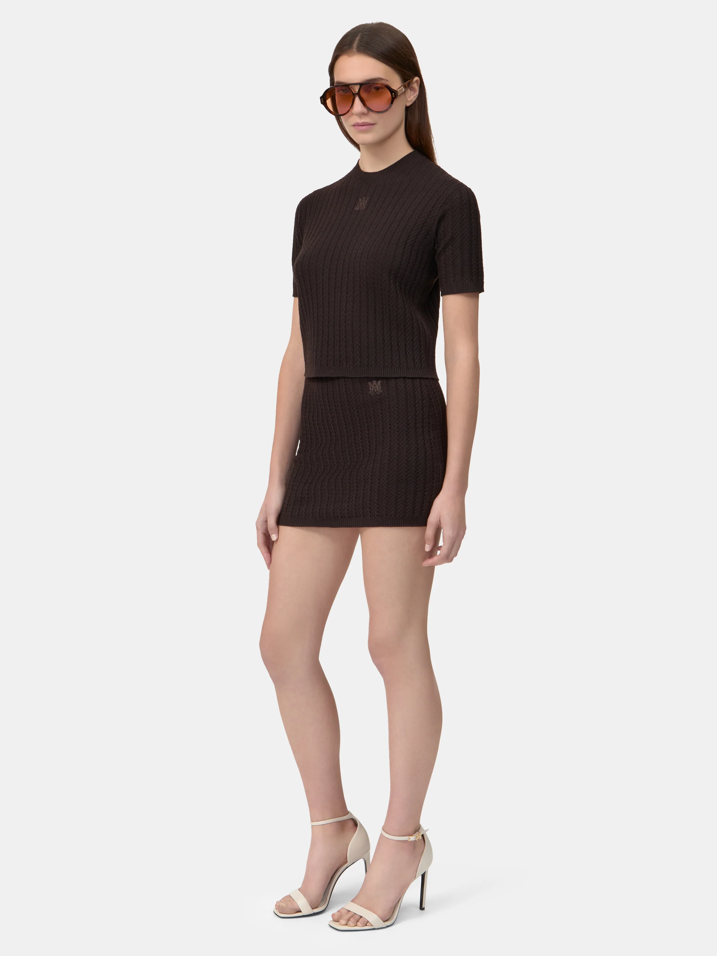 WOMEN - WOMEN'S MA CABLE KNIT TEE - Dark Brown