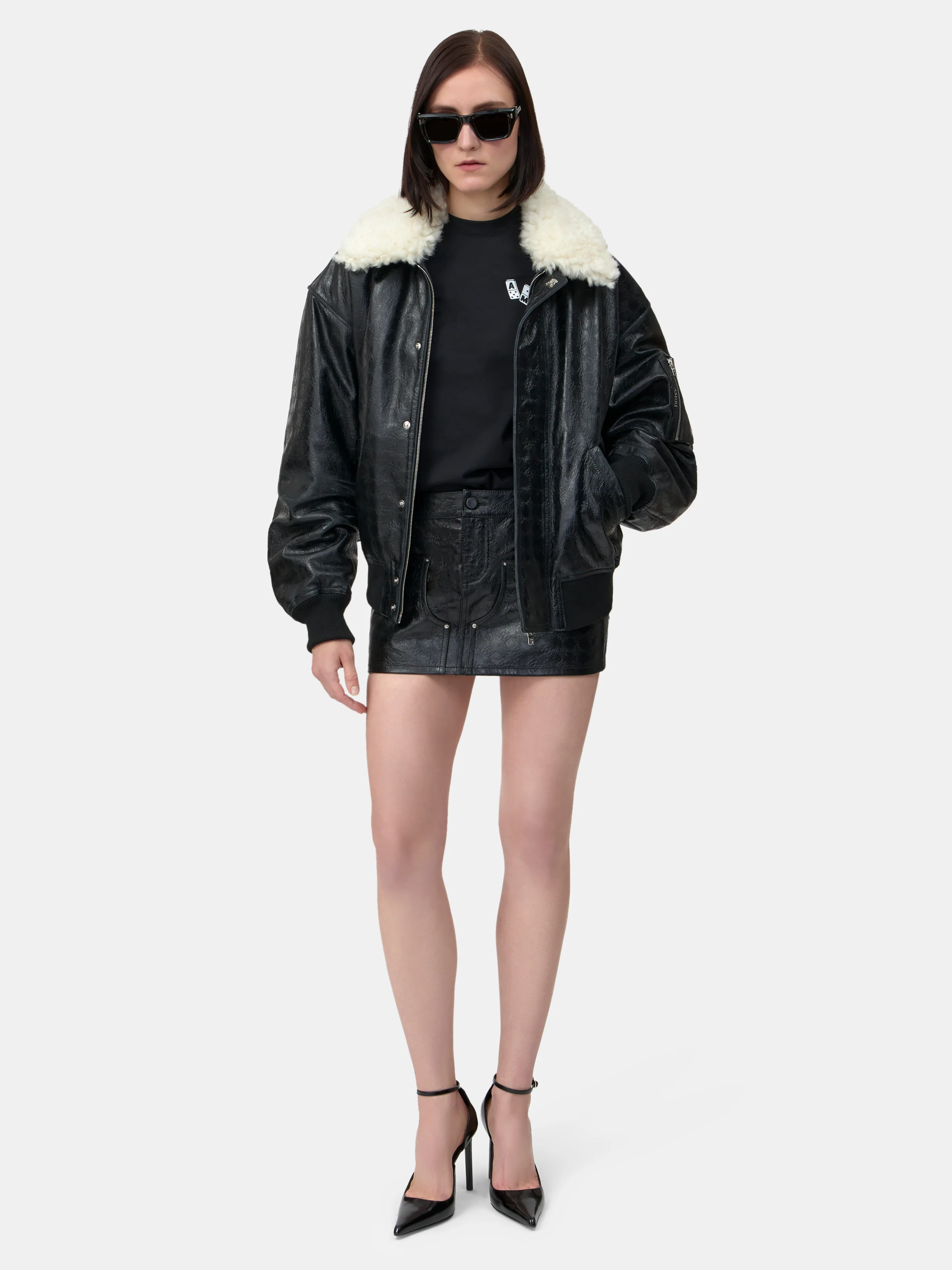 WOMEN - WOMEN'S MA QUAD LEATHER SKIRT - Black