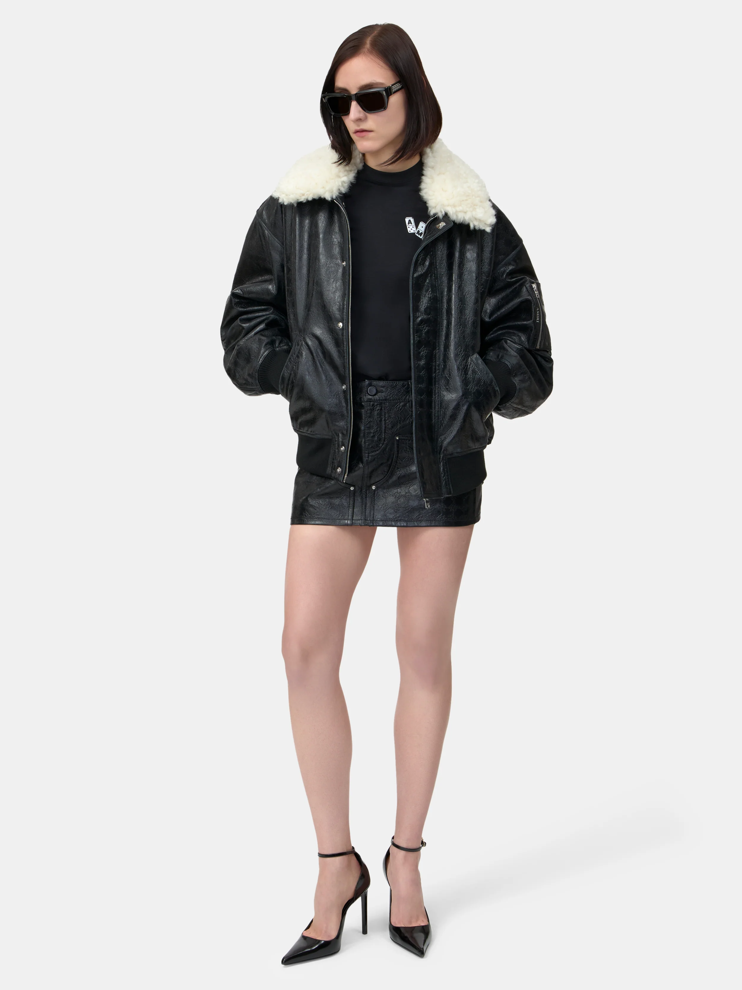WOMEN - WOMEN'S MA QUAD LEATHER SKIRT - Black