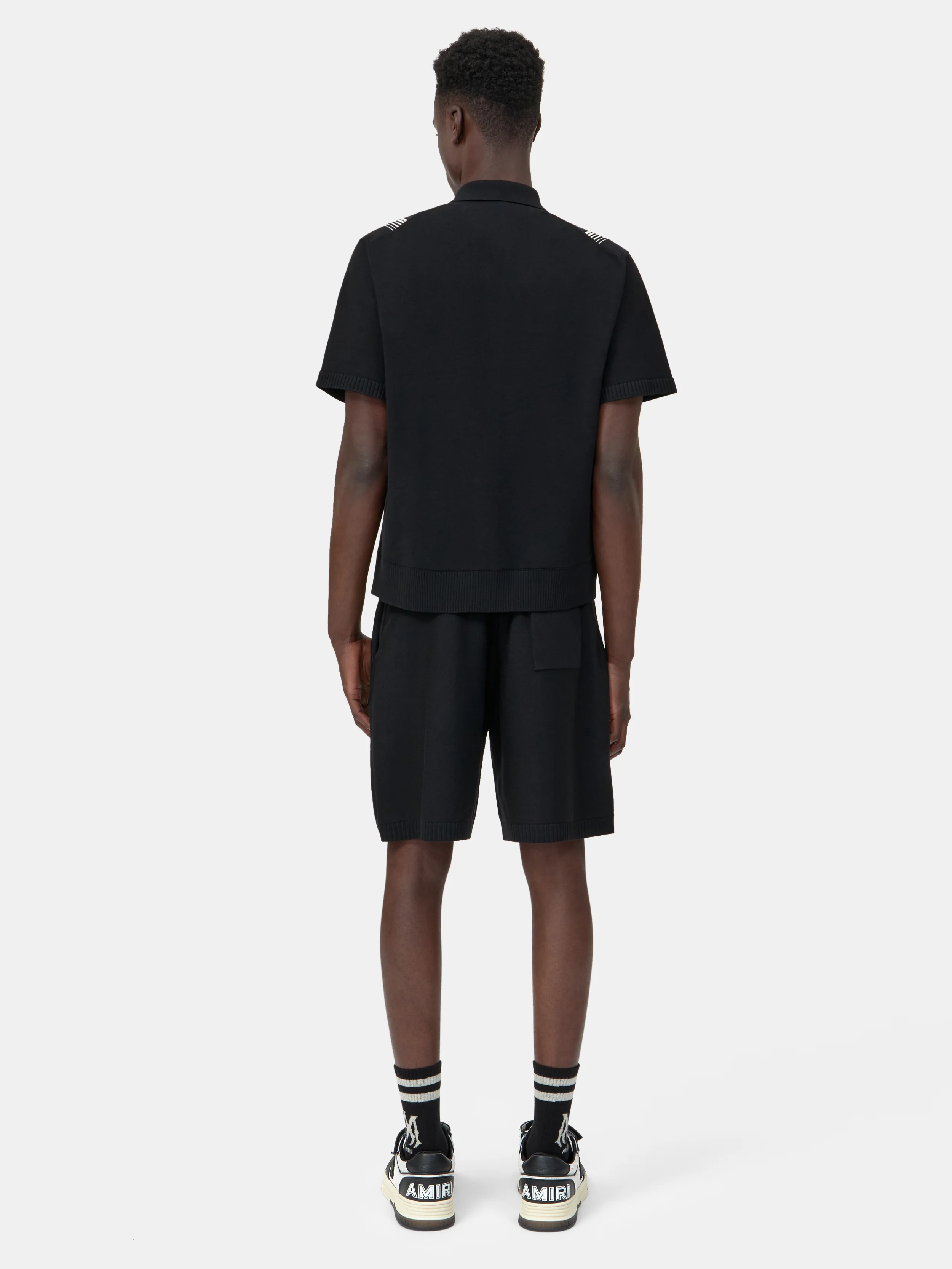 STUD STRIPE SHIRT - Black