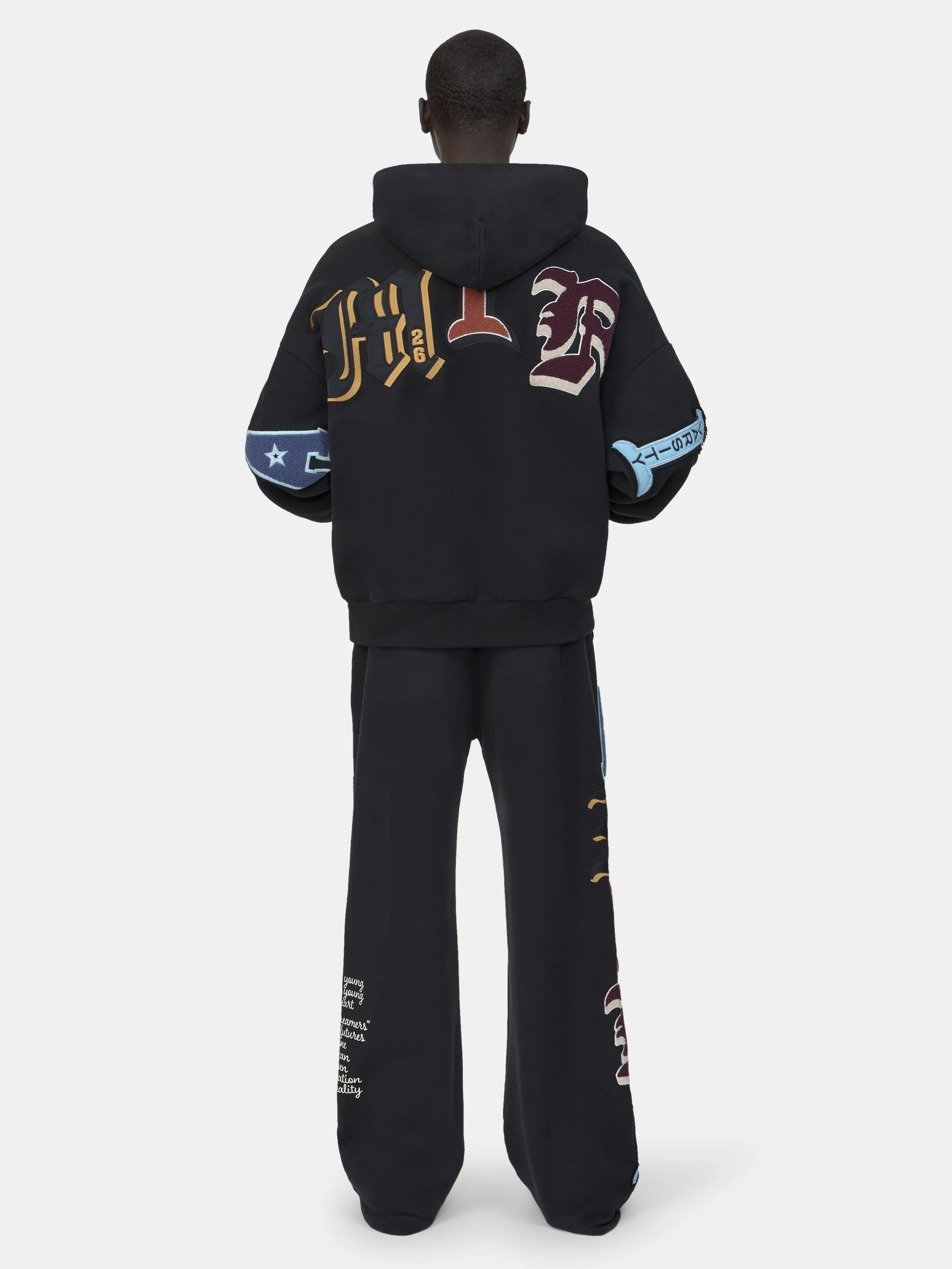 VARSITY PATCH SWEATPANT - Black
