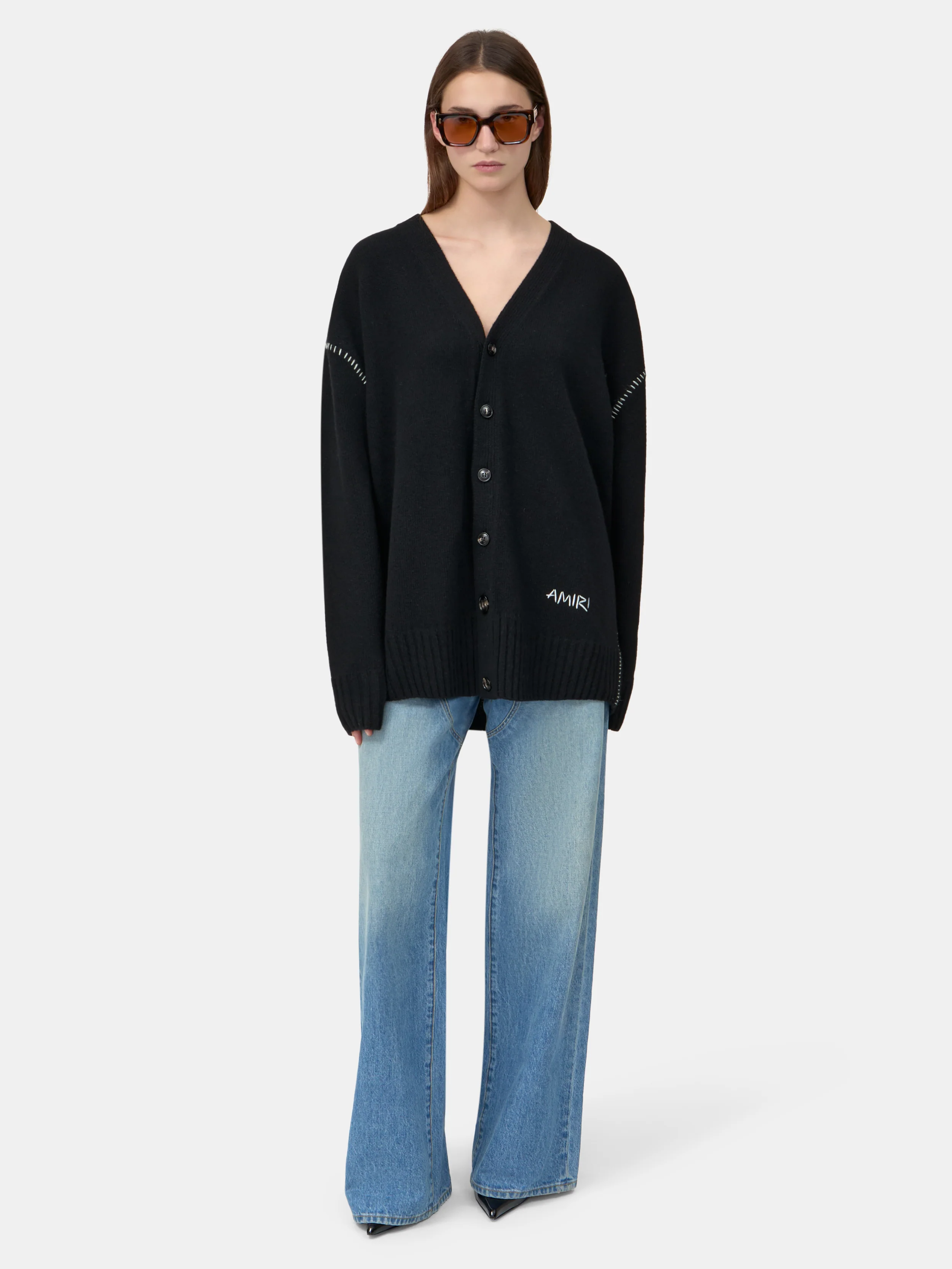 WOMEN - WOMEN'S AMIRI WHIP STITCH CARDIGAN - Black