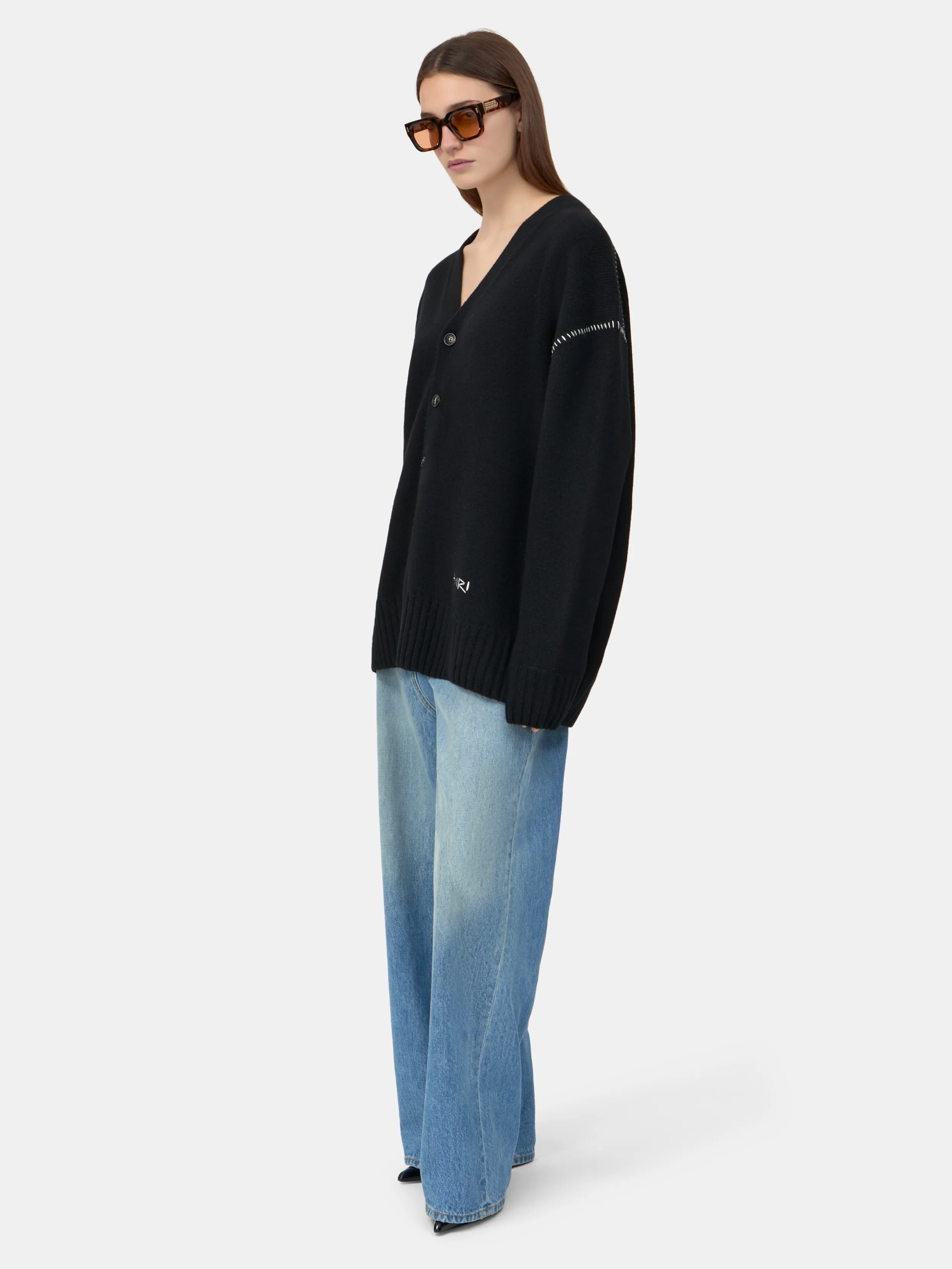WOMEN - WOMEN'S AMIRI WHIP STITCH CARDIGAN - Black