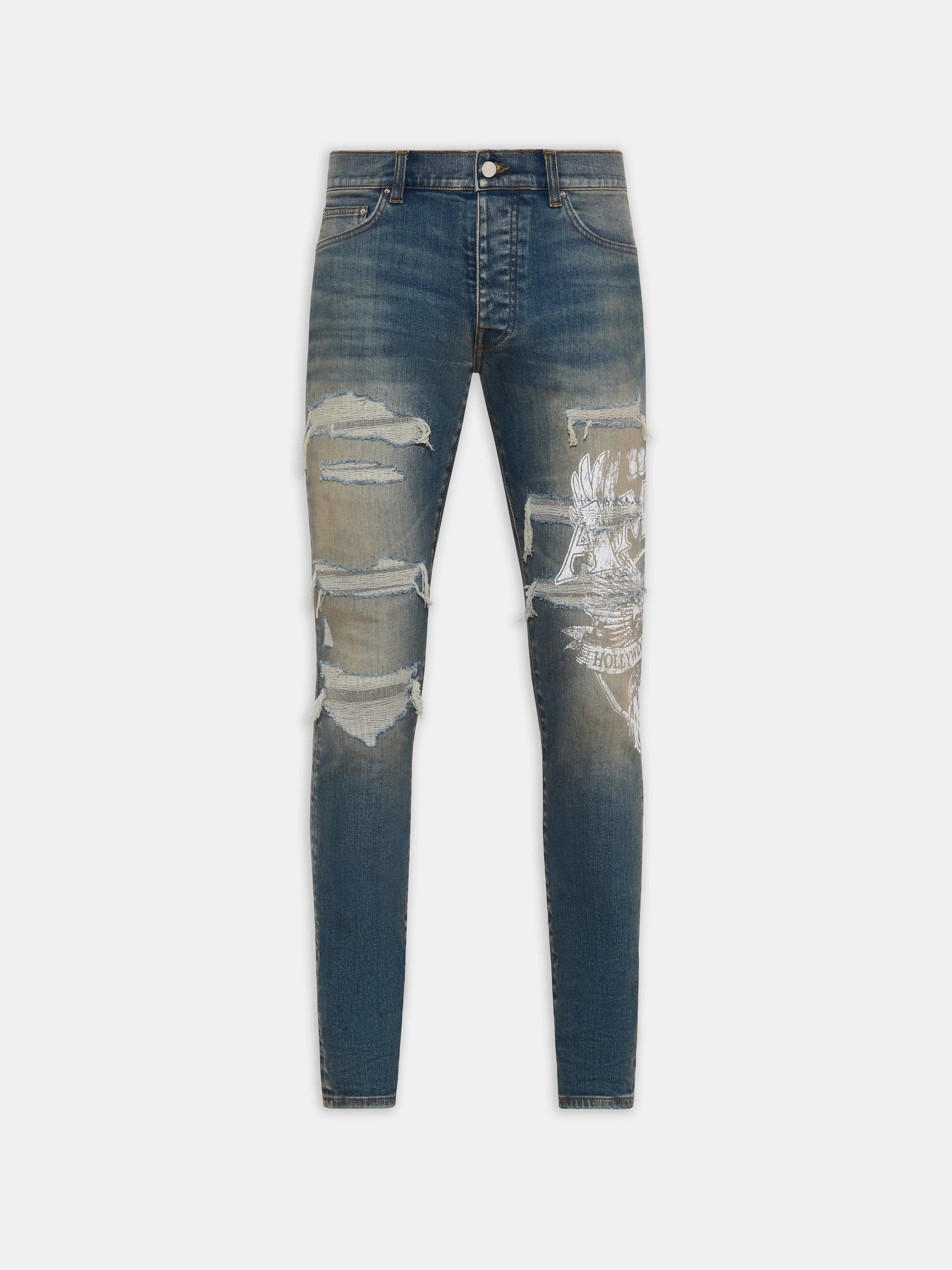 AMIRI EAGLE REPAIR SKINNY JEAN - Driftwood Blue
