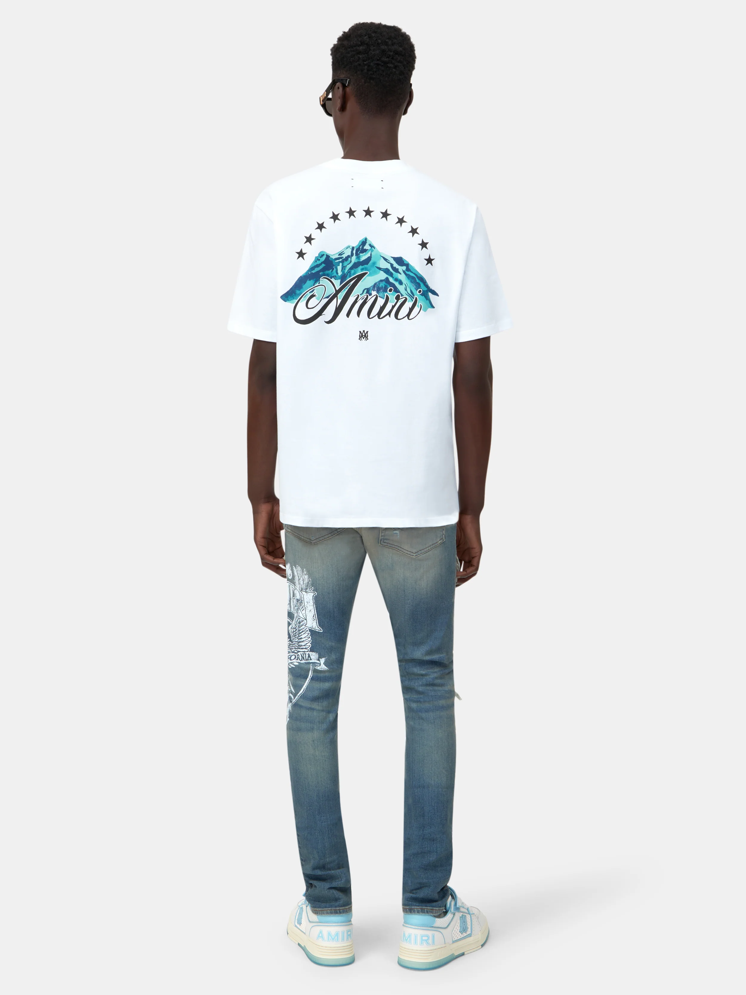 AMIRI EAGLE REPAIR SKINNY JEAN - Driftwood Blue