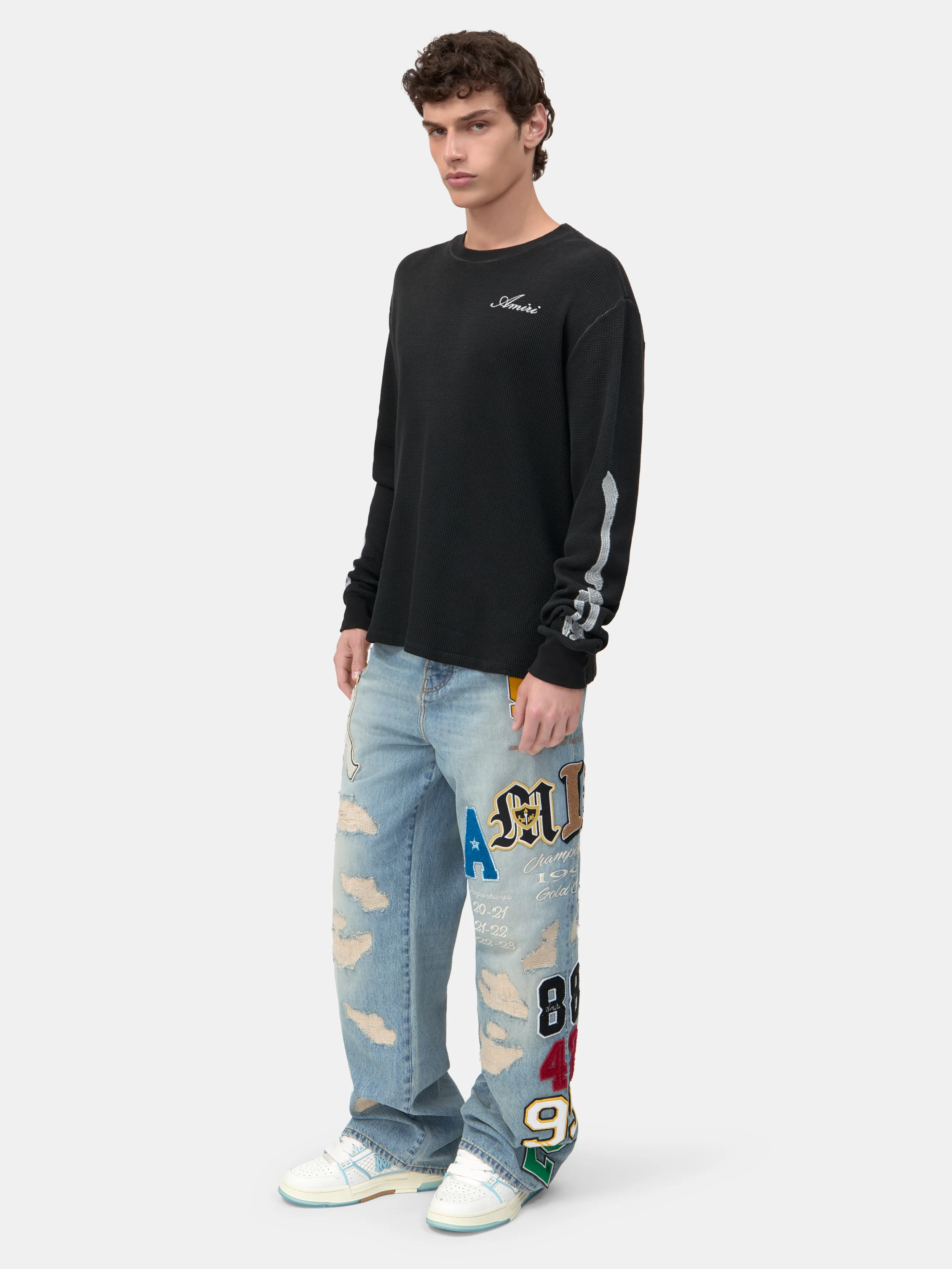 VARSITY PATCH BAGGY JEAN - Antique Indigo