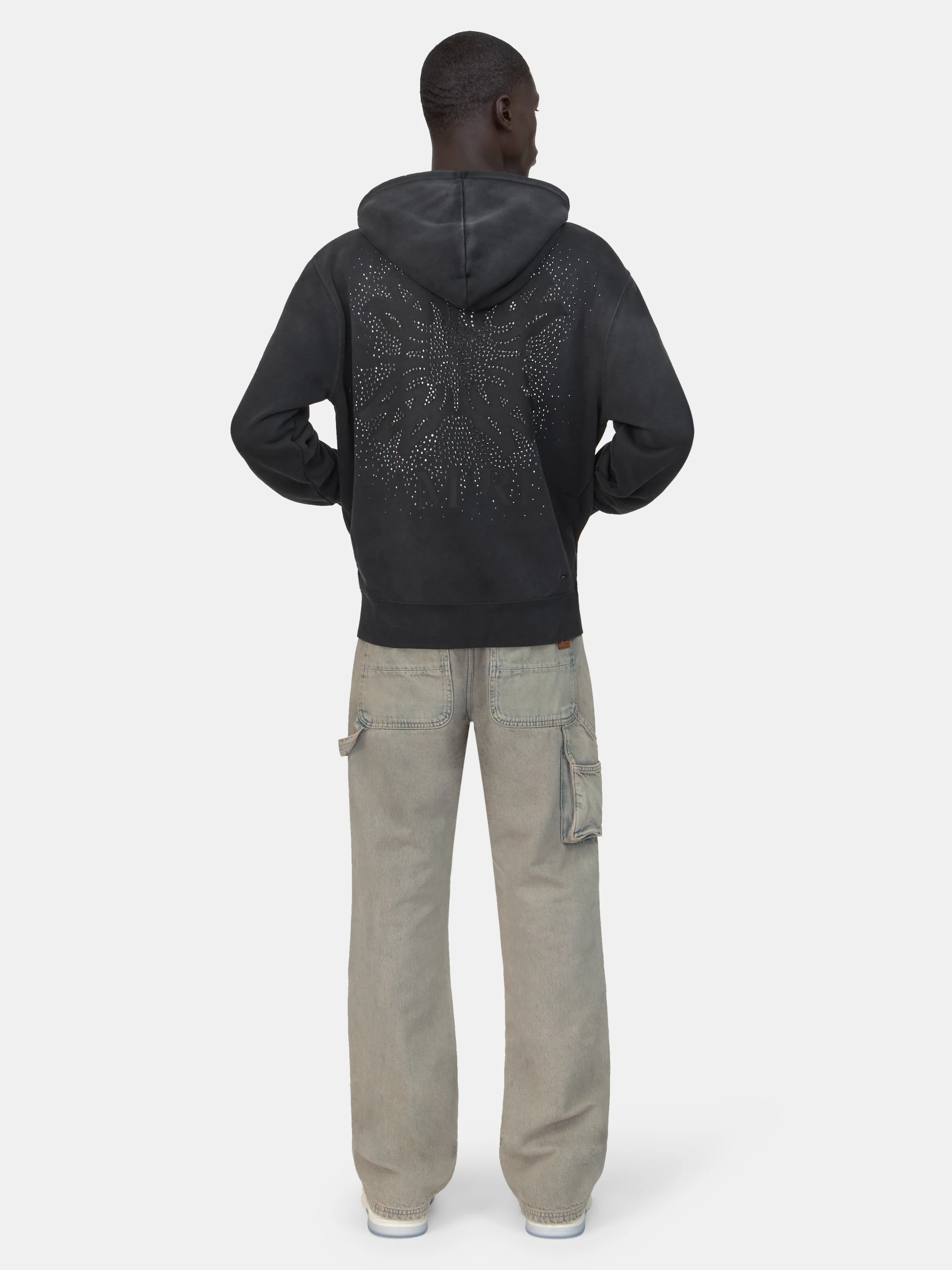 MA QUAD CRYSTAL ZIP HOODIE - Black