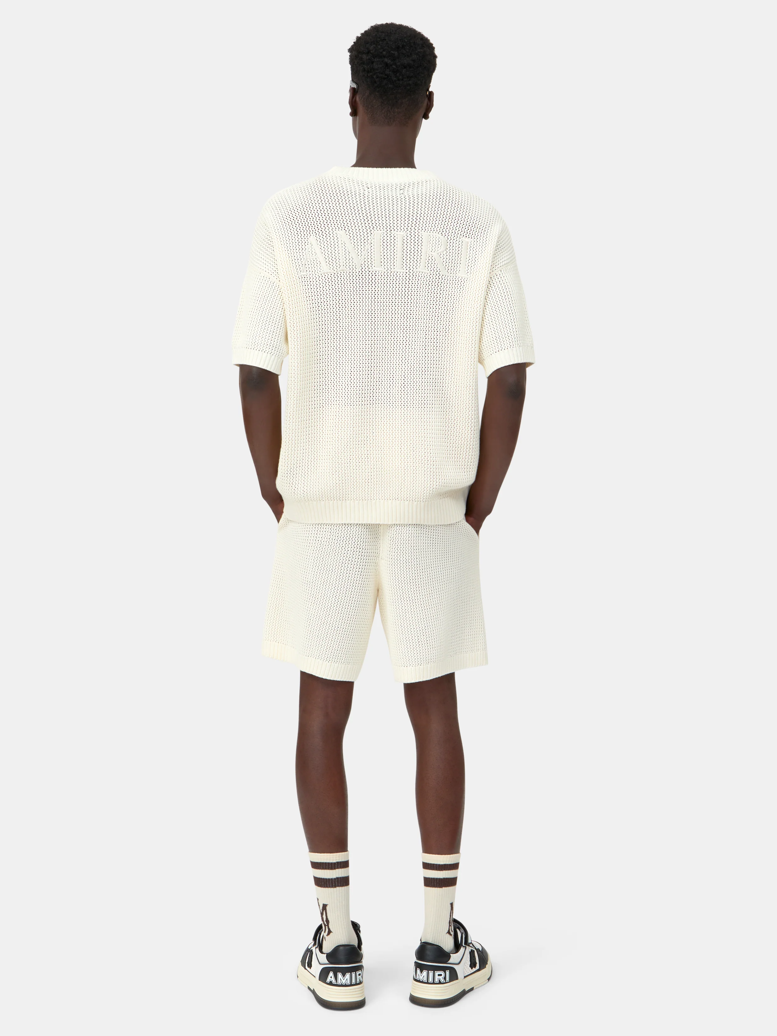 AMIRI CROCHET MESH TSHIRT - Ivory