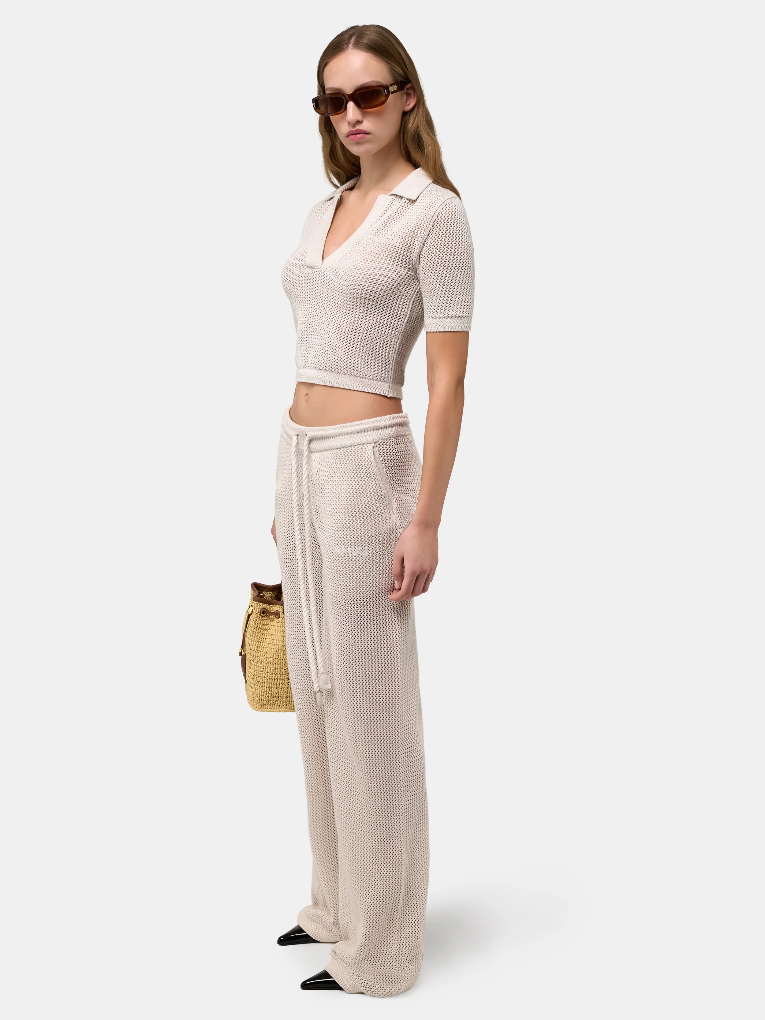 682-women-women-s-amiri-crochet-mesh-polo-alabaster-2.webp WOMEN - WOMEN'S AMIRI CROCHET MESH POLO - Alabaster