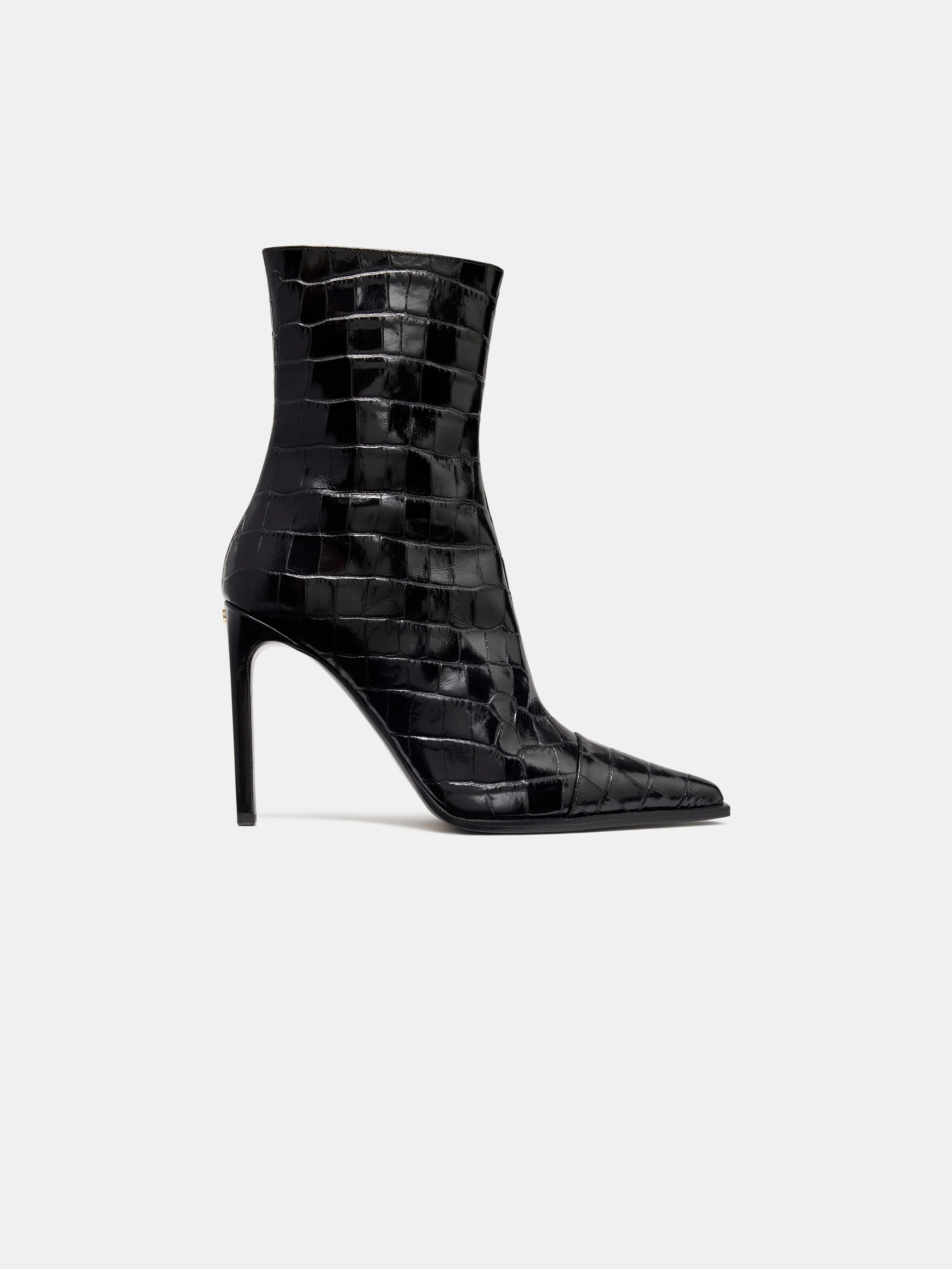 WOMEN - WOMEN'S CROC DEBOSSED MA STILETTO BOOT - BLACK