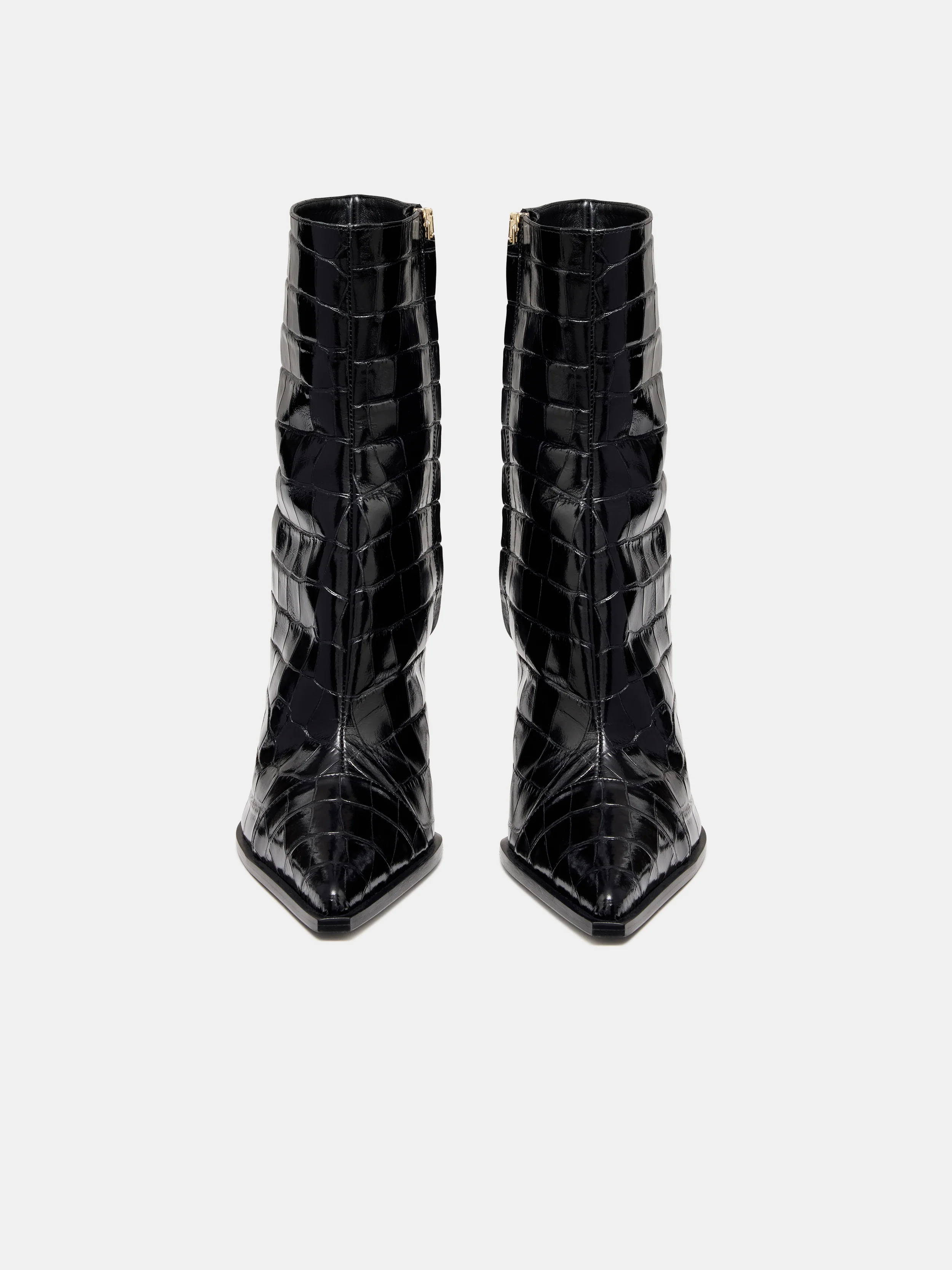 WOMEN - WOMEN'S CROC DEBOSSED MA STILETTO BOOT - BLACK