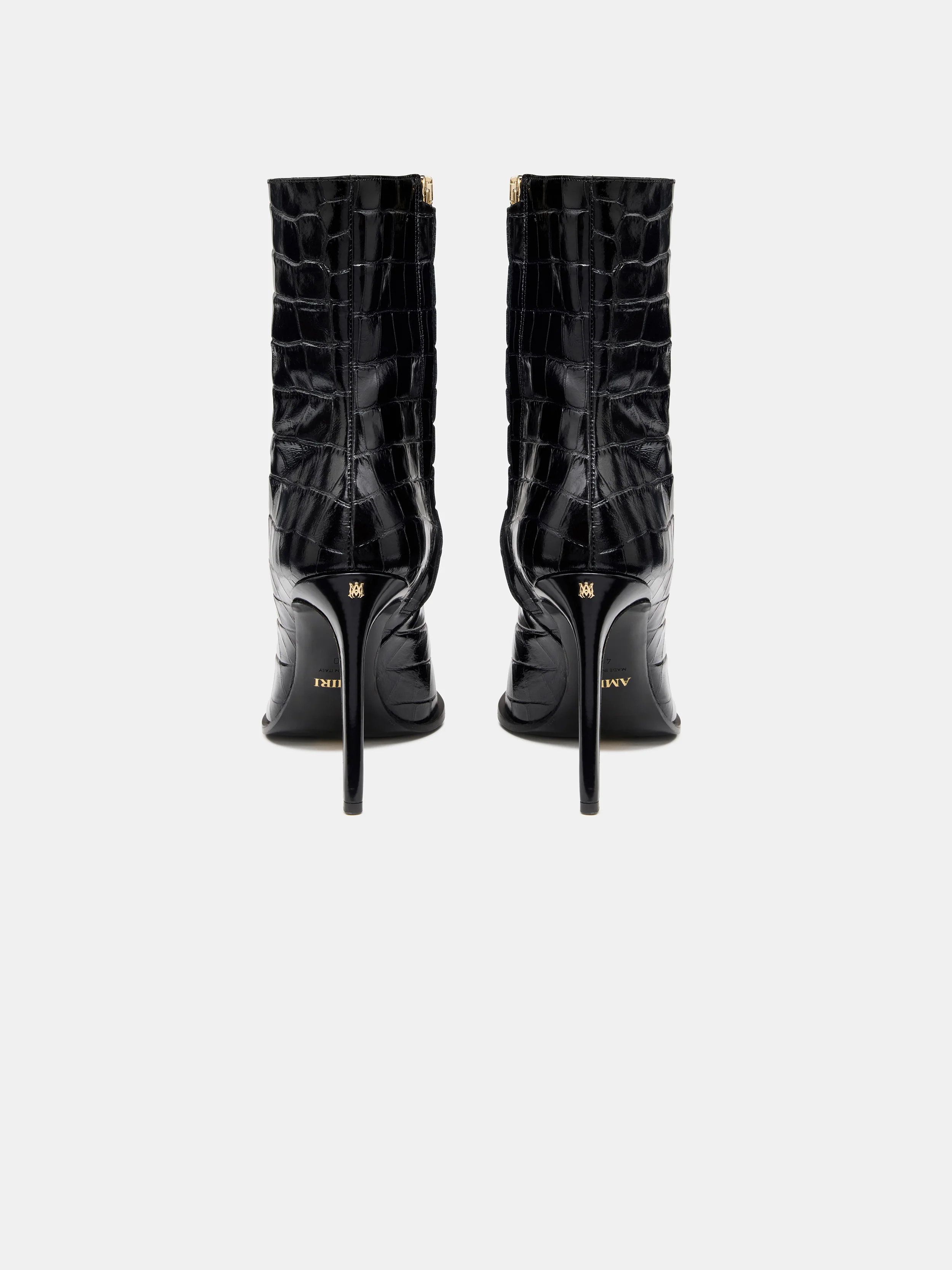 WOMEN - WOMEN'S CROC DEBOSSED MA STILETTO BOOT - BLACK