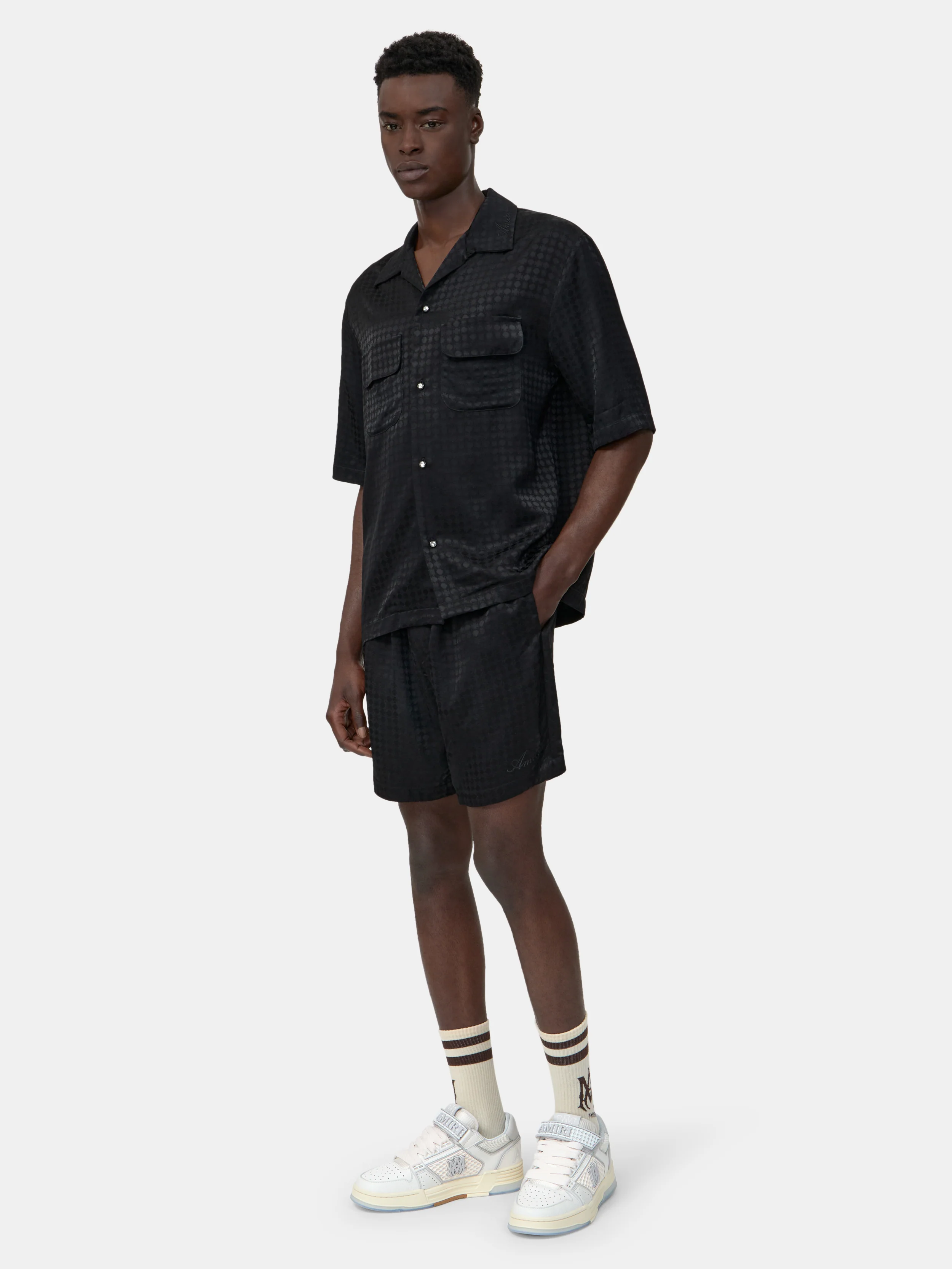 7417-ma-quad-jacquard-camp-shirt-black-3.webp MA QUAD JACQUARD CAMP SHIRT - Black