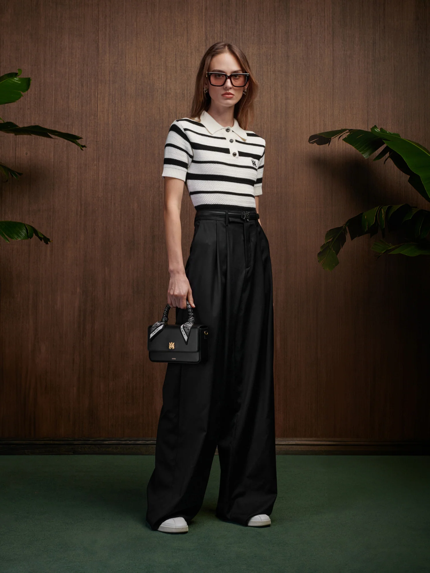 WOMEN - WOMEN'S MA STRIPED POLO - Black Alabaster
