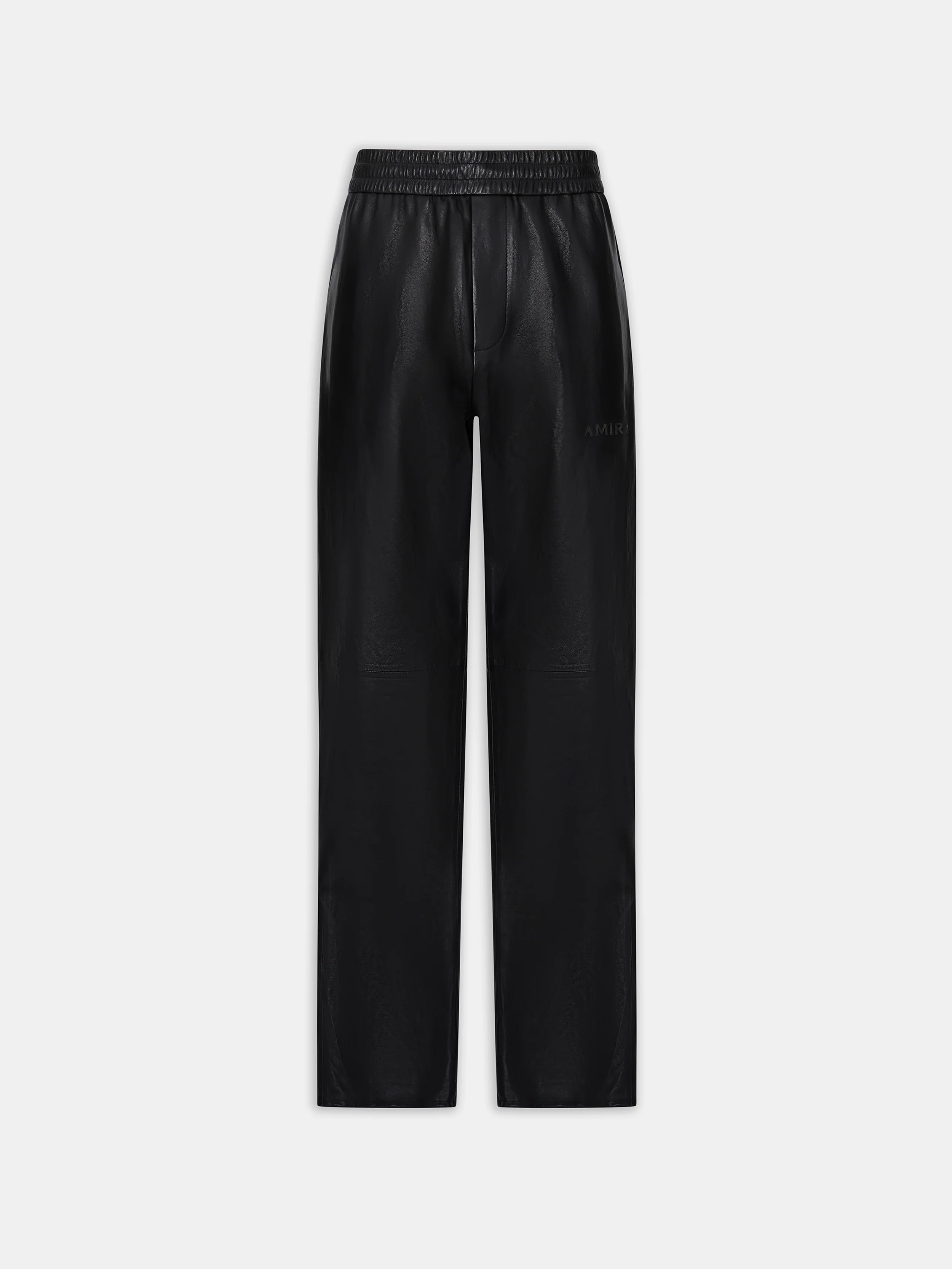 LEATHER TRACK PANT - Black