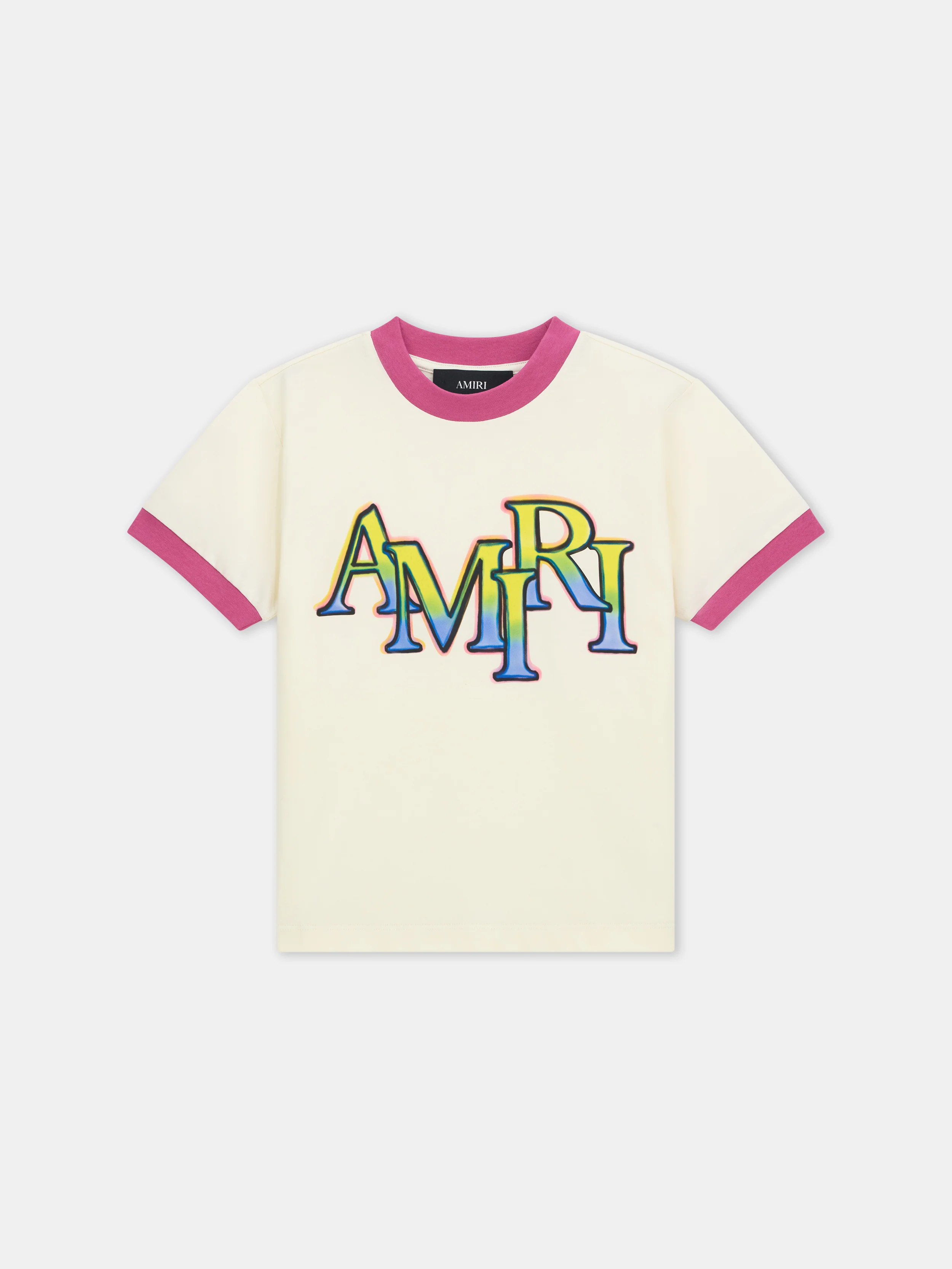 KIDS - KIDS' AMIRI STAGGERED RINGER TEE - Ivory
