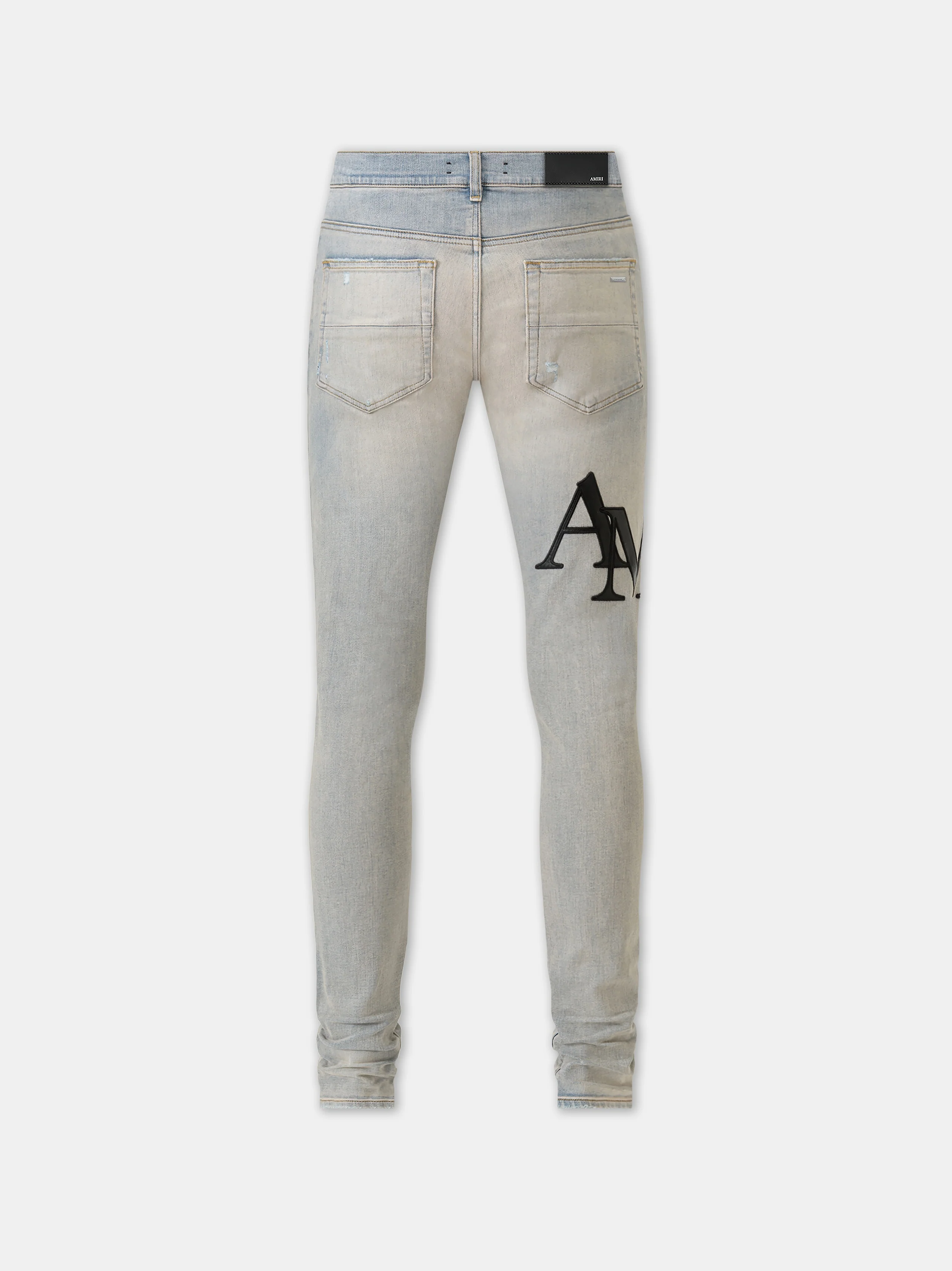 STAGGERED LOGO SKINNY JEAN - ANTIQUE INDIGO