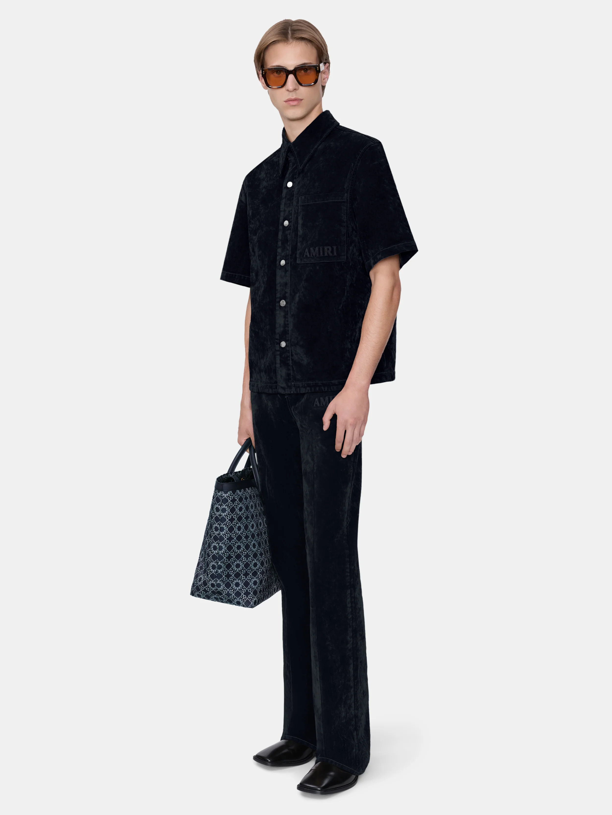 VELVET FLARE JEAN - BLACK