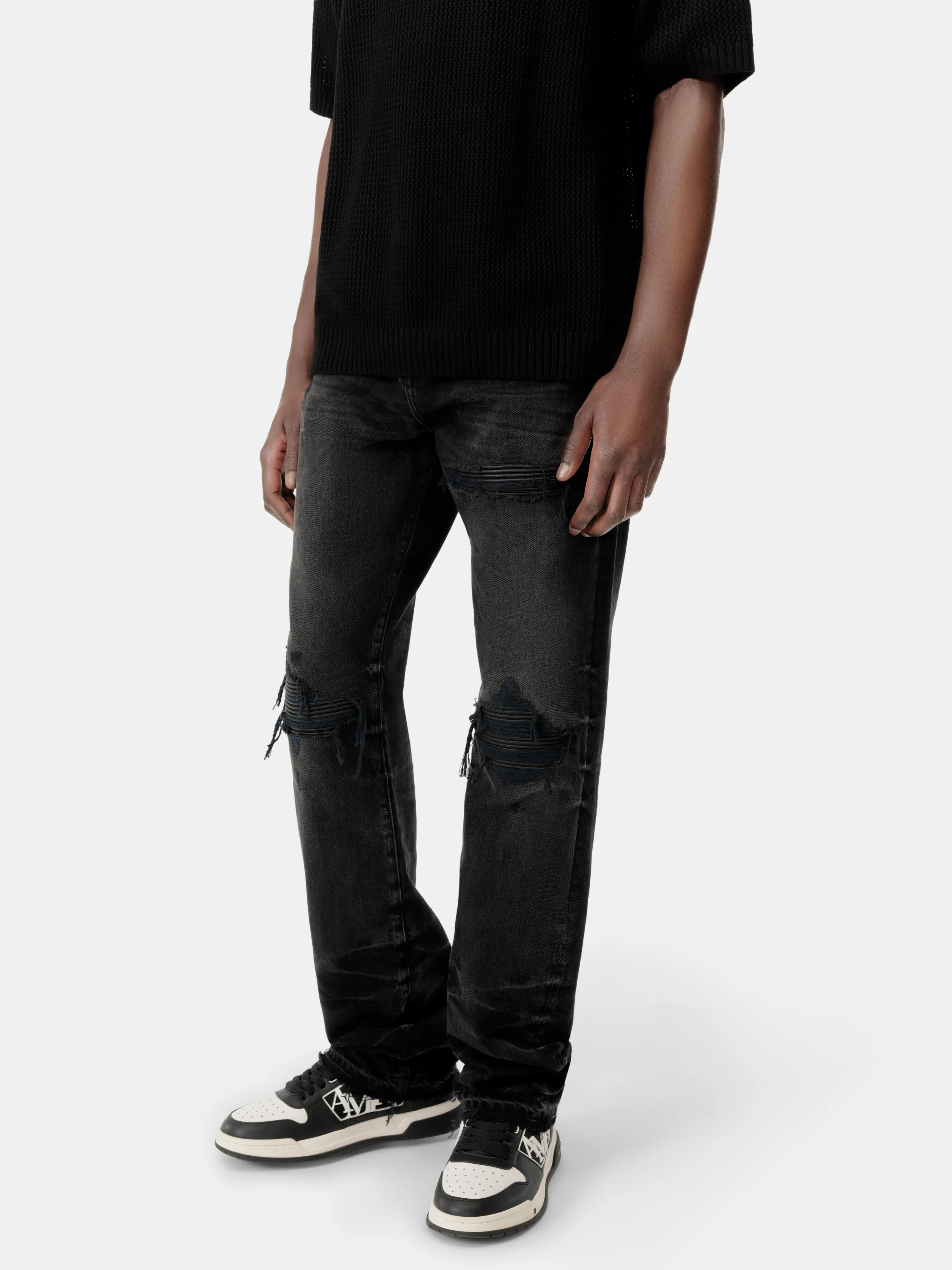 8005-leather-straight-mx1-jean-vintage-black-4.webp LEATHER STRAIGHT MX1 JEAN - Vintage Black