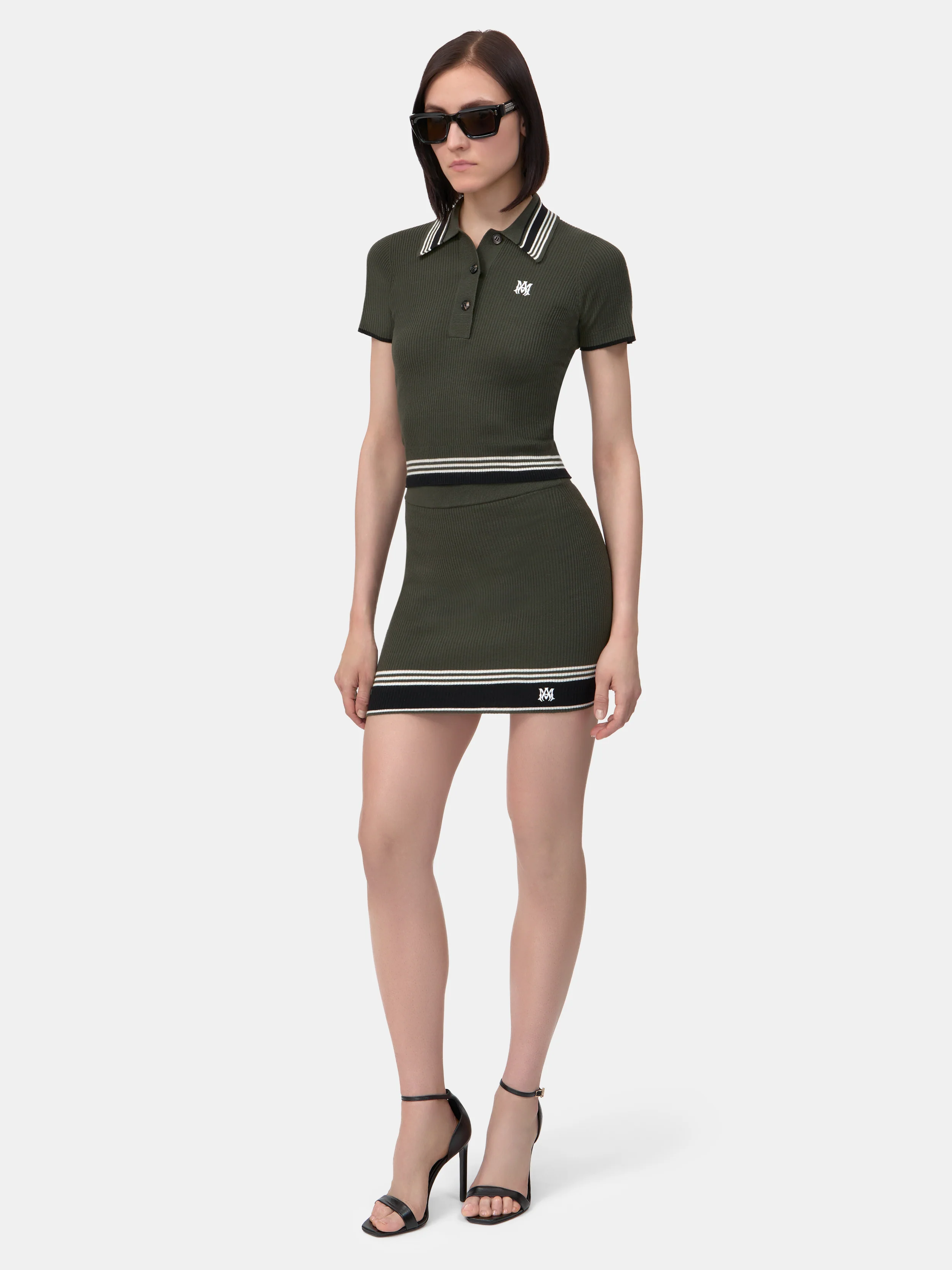WOMEN - WOMEN'S MA STRIPE POLO - Dark Sage