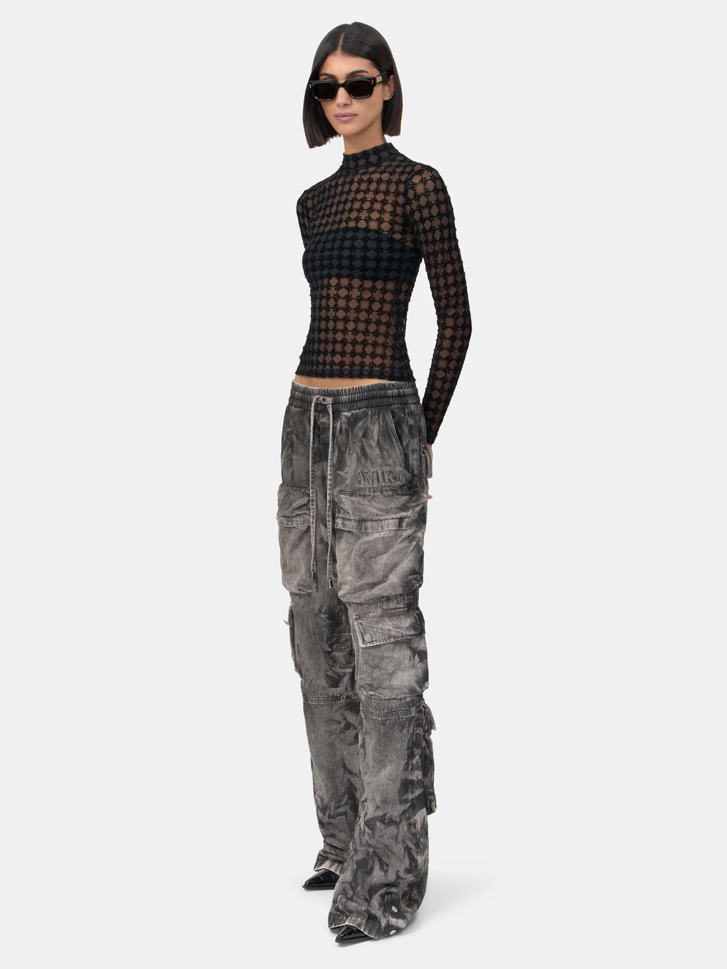 WOMEN - WOMEN'S MA QUAD FLOCKED TOP - Black
