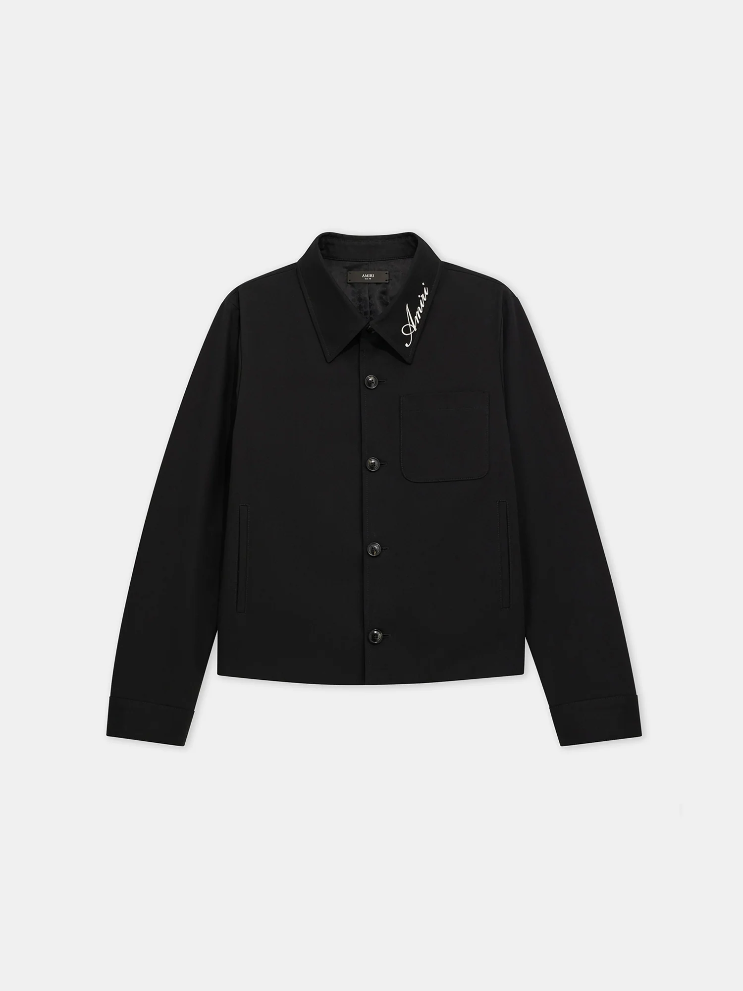 SCRIPT COLLAR SHIRT JACKET - Black